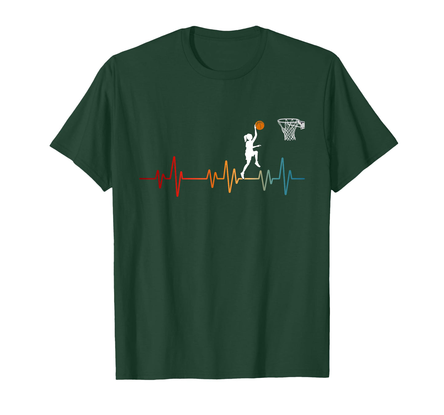 Basketball Heartbeat for Women and Girls T-Shirt