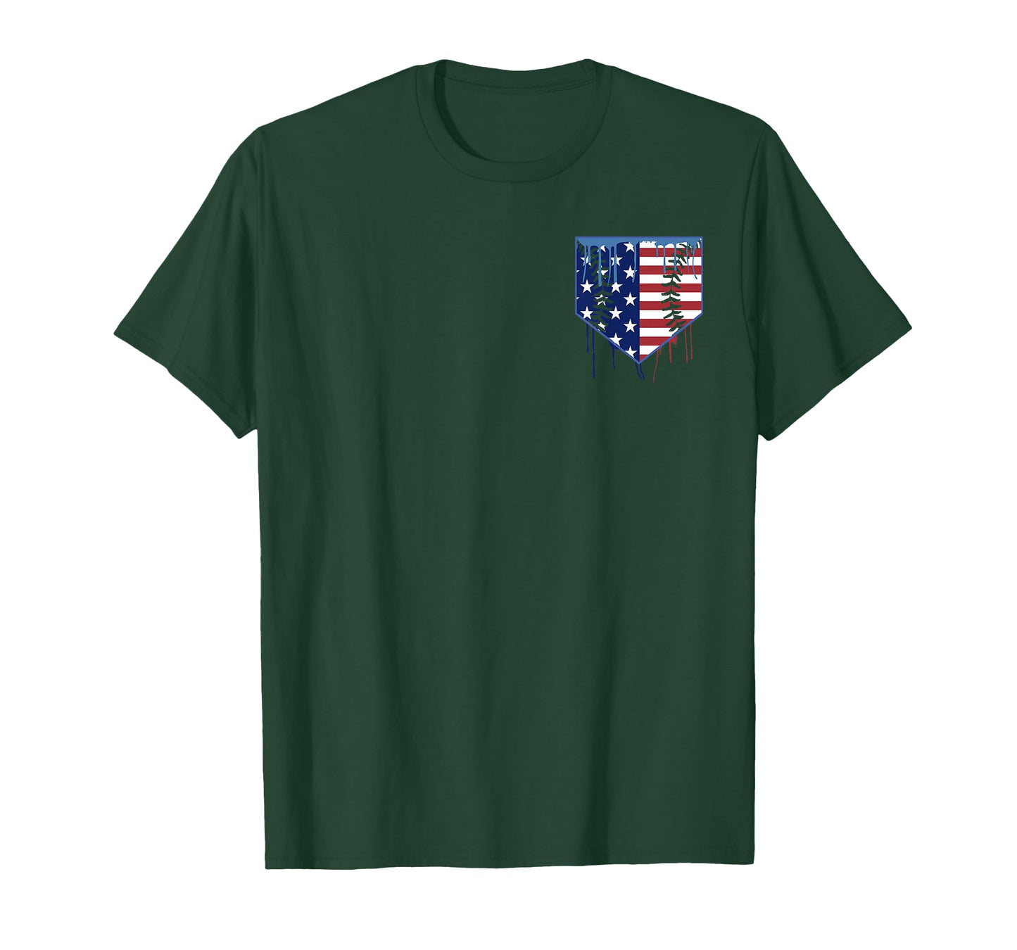 Baseball Drip Memorial Day Patriotic American Flag (2 Sides) T-Shirt