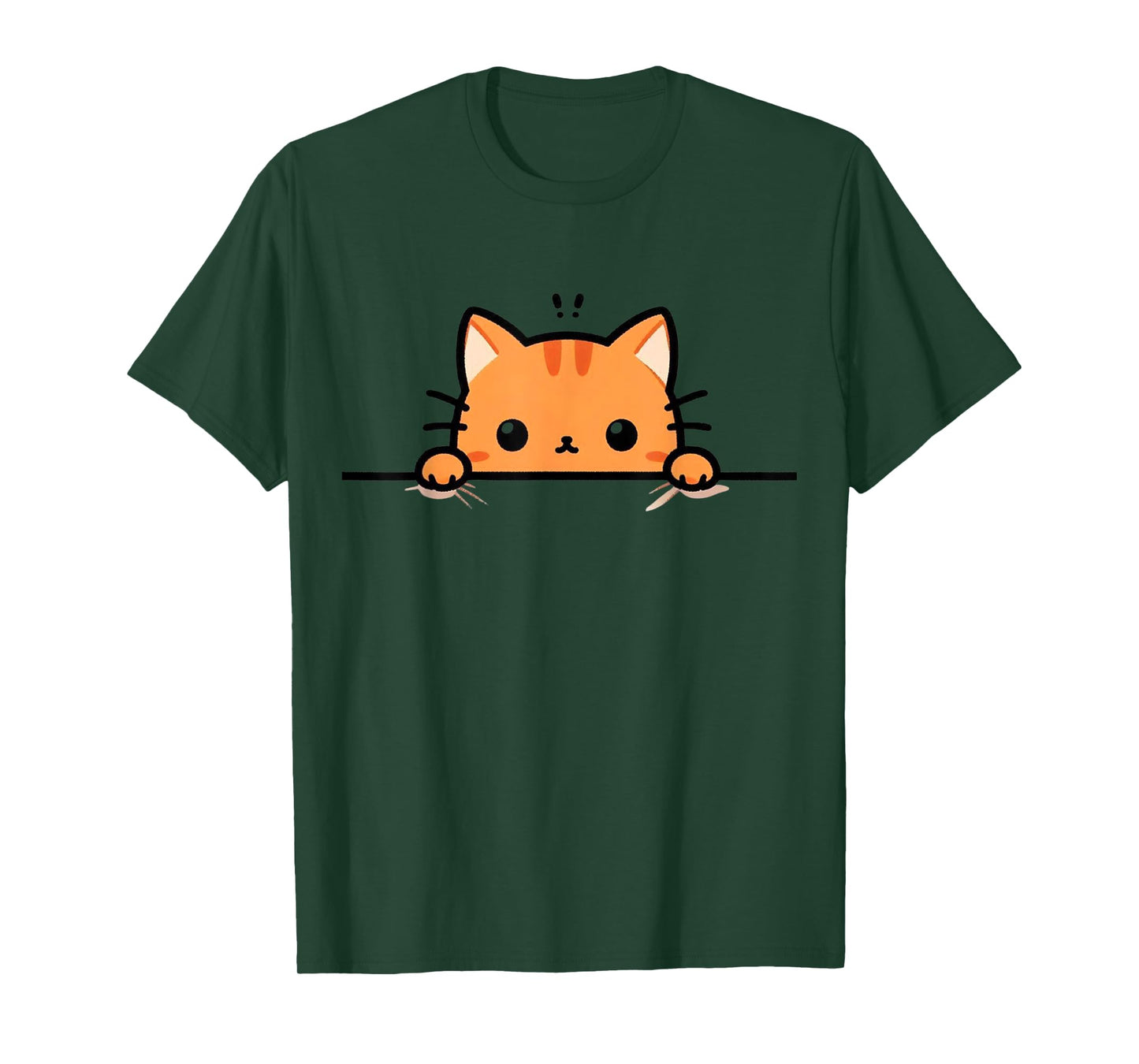 Cute Orange Kitty Cat Peeking Over at You Ginger Cat Lover T-Shirt