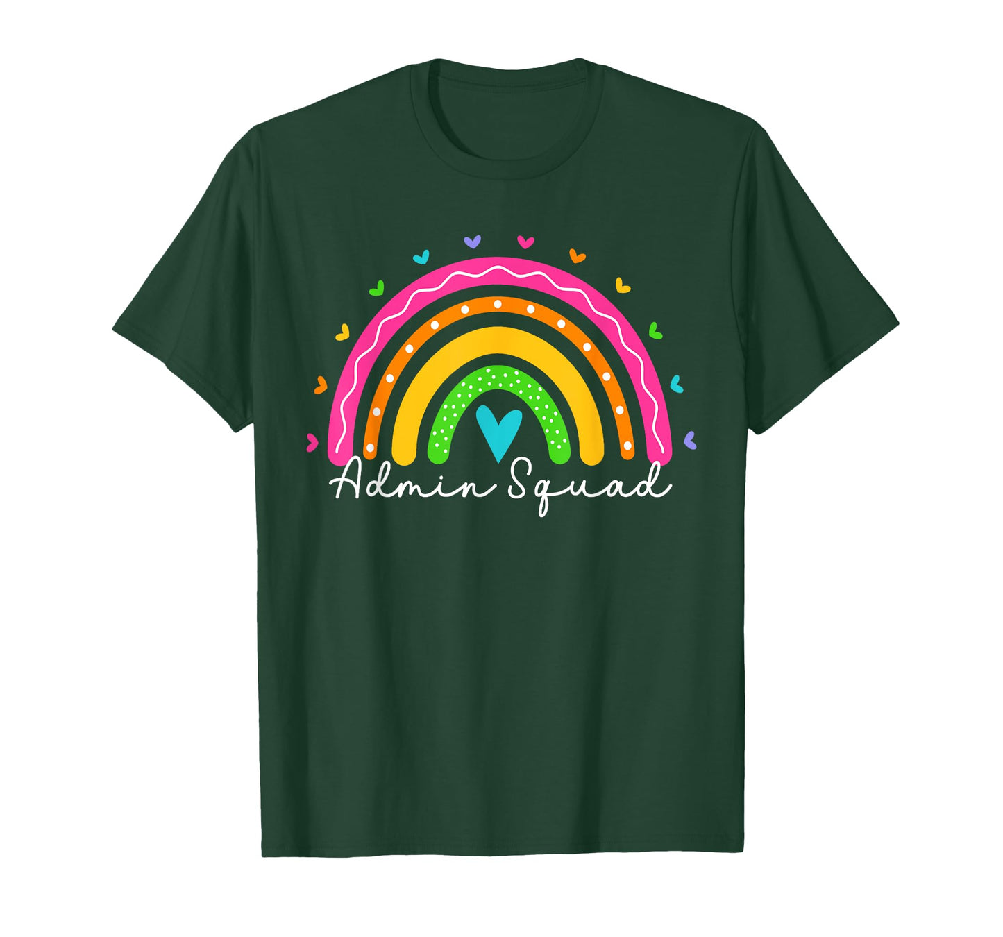 Admin Squad For Women School Administrator Assistant Rainbow T-Shirt