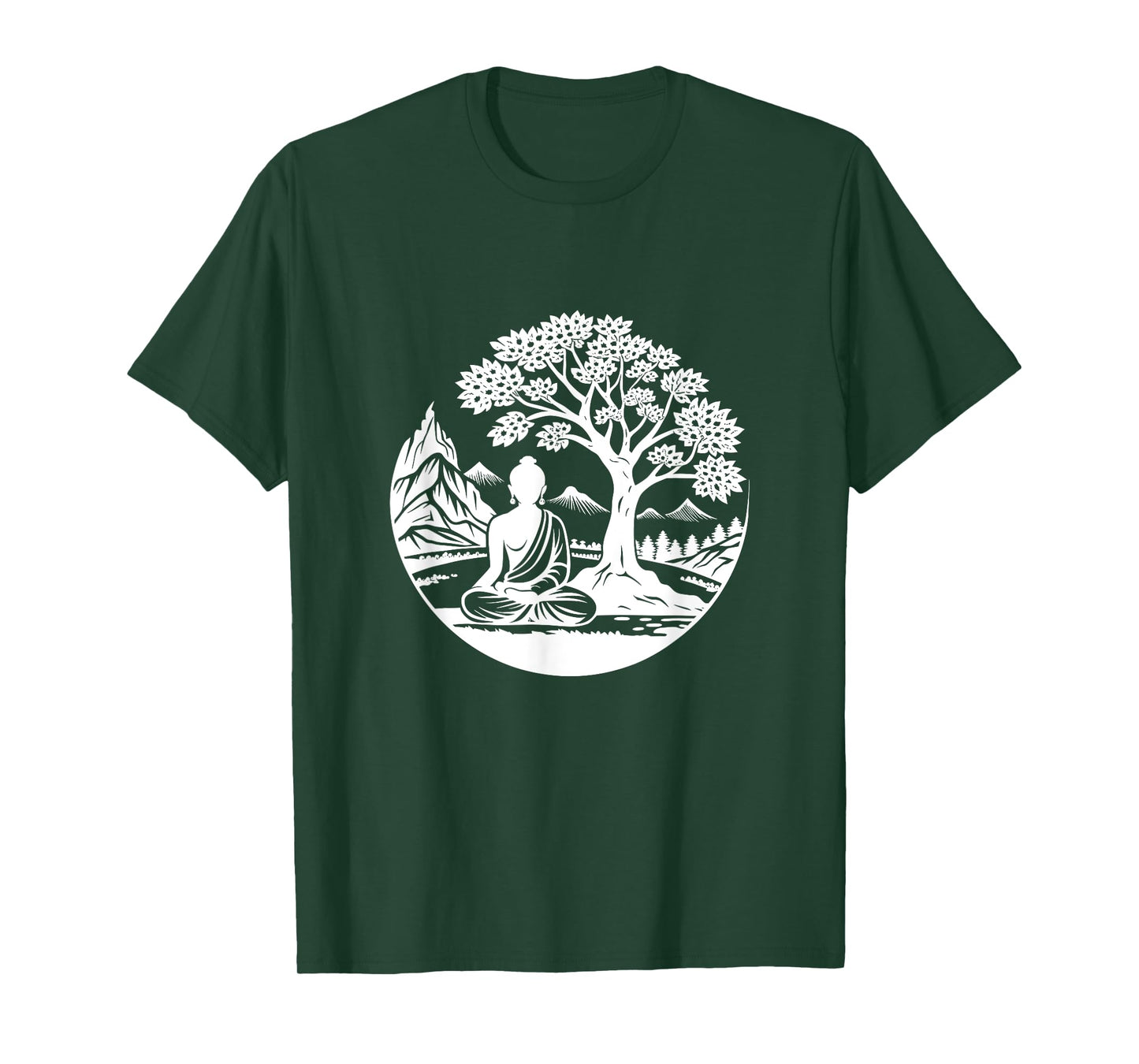 Buddha Sitting Under Bodhi Tree / Sitting Buddhist Symbol T-Shirt