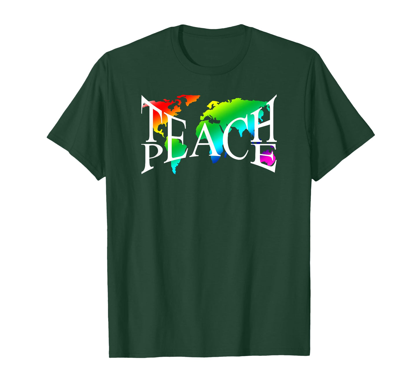 Teach Peace I Earth Peace Sign Hippie T-Shirt