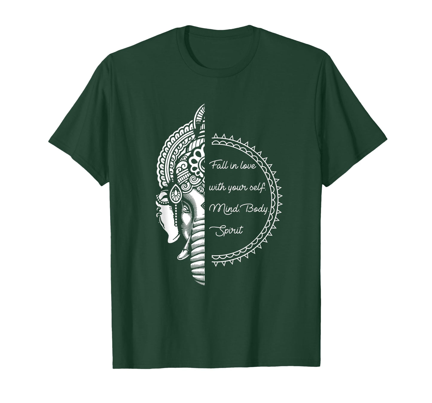 Spiritual Yoga Love Your Self Meditation Elephant Ganesha T-Shirt