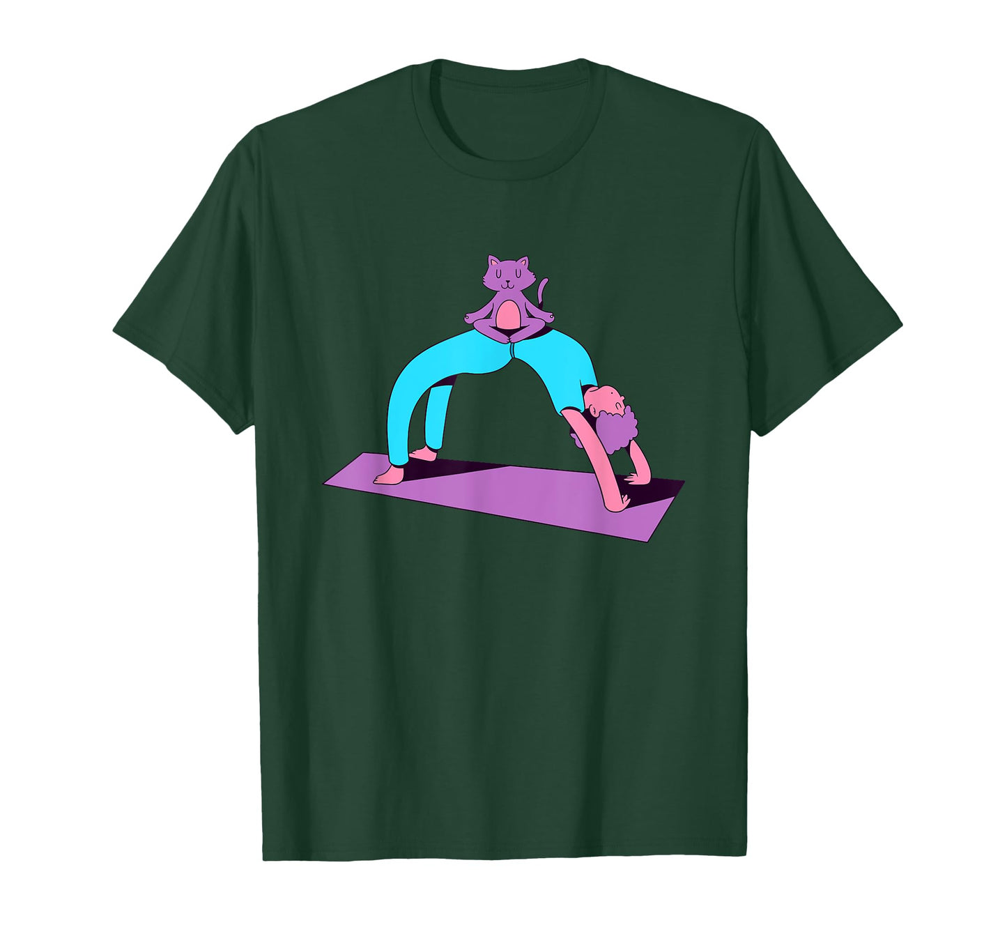 Funny Yoga With A Cat Graphic Men Women T-Shirt