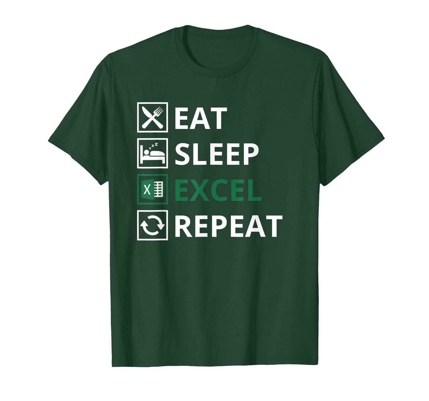 Eat Sleep Excel Repeat - Funny Vintage Retro Excel T-Shirt