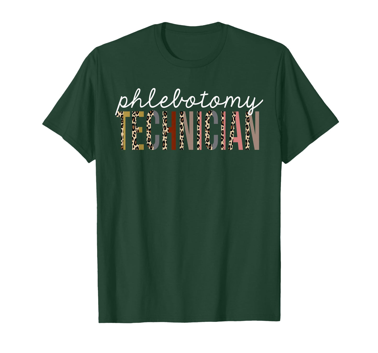 Phlebotomy Technician Leopard Print Funny Appreciation T-Shirt