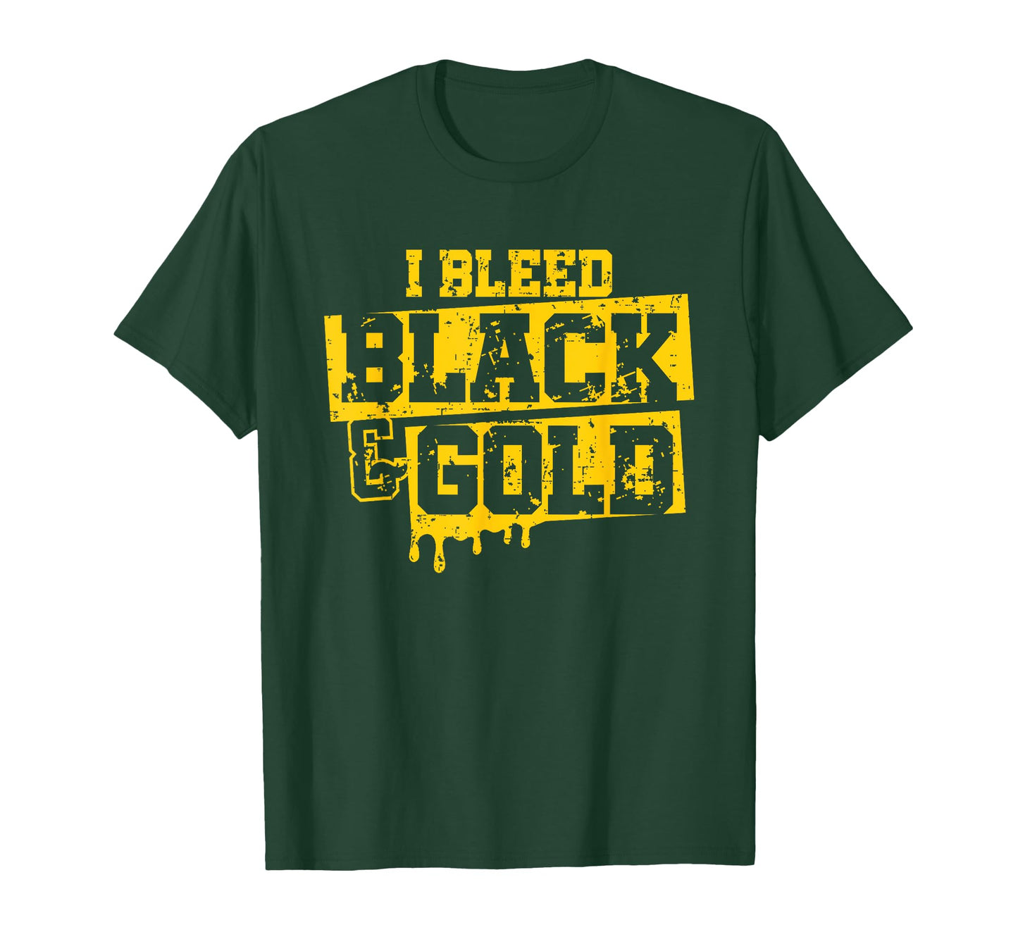 I Bleed Black & Gold Game Day Group School Football Sports T-Shirt
