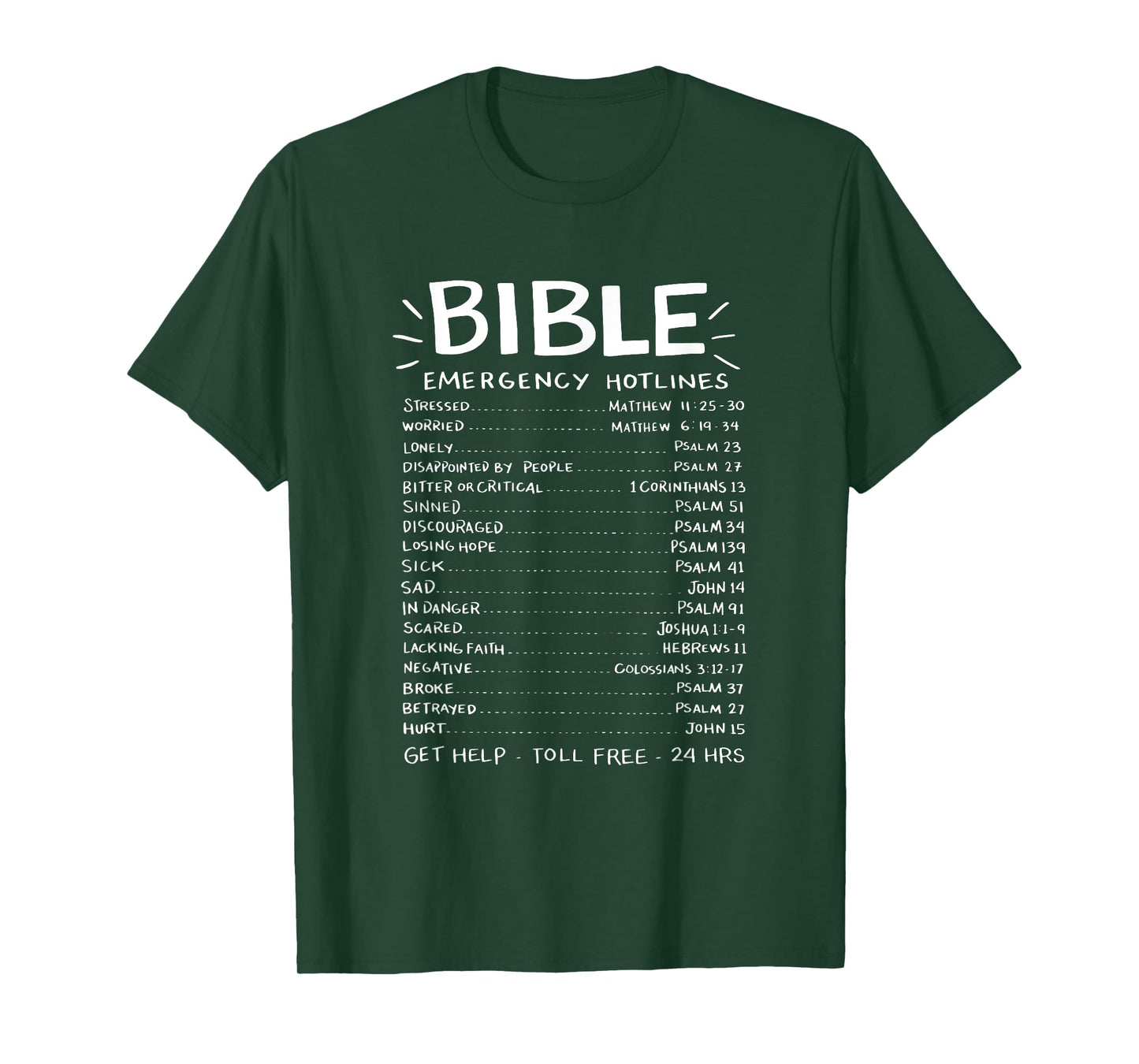 Christianity T-Shirt Bible Emergency Hotlines | Men Women T-Shirt