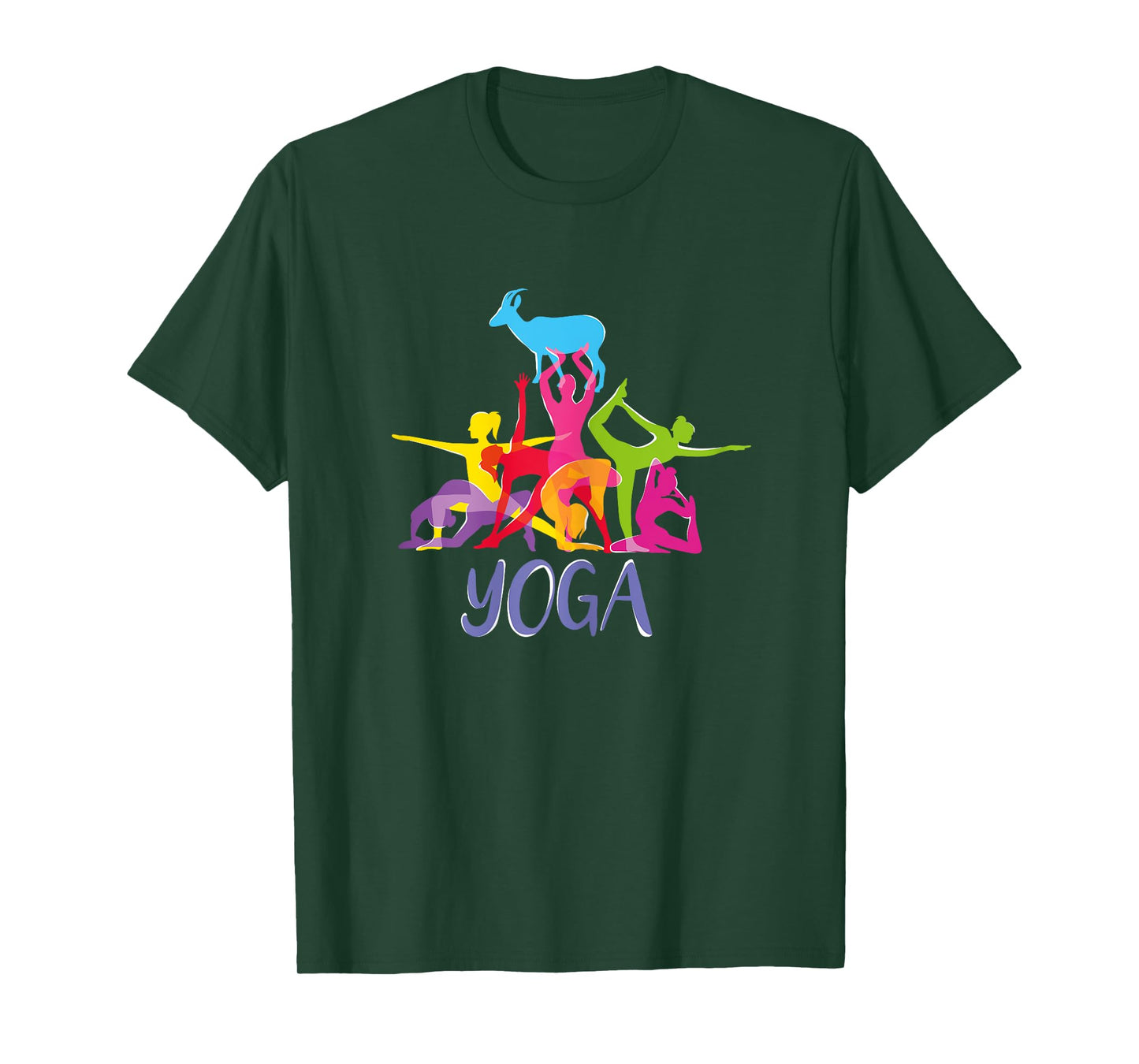 Womens Yoga Goat Funny Farming Sport Shirt. Downward Face Pose T-Shirt
