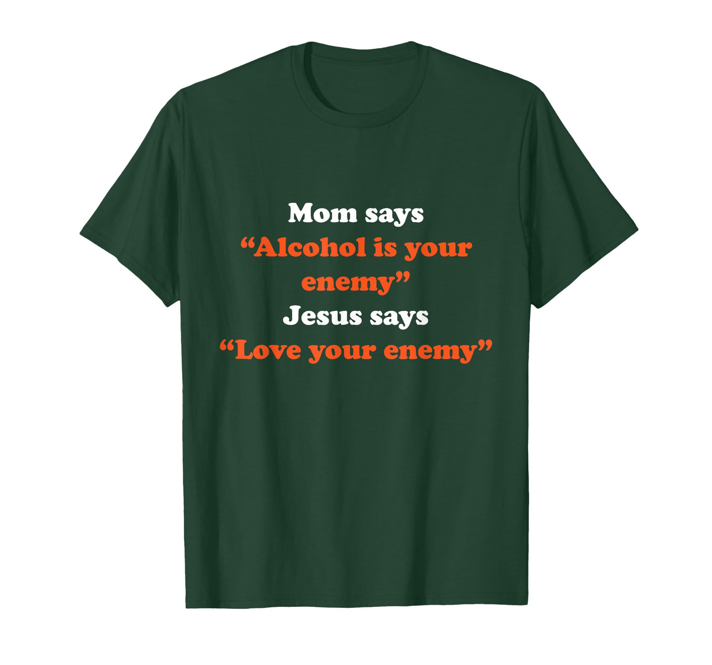 Mom Says Alcohol Is Your Enemy Jesus Says Love T-Shirt