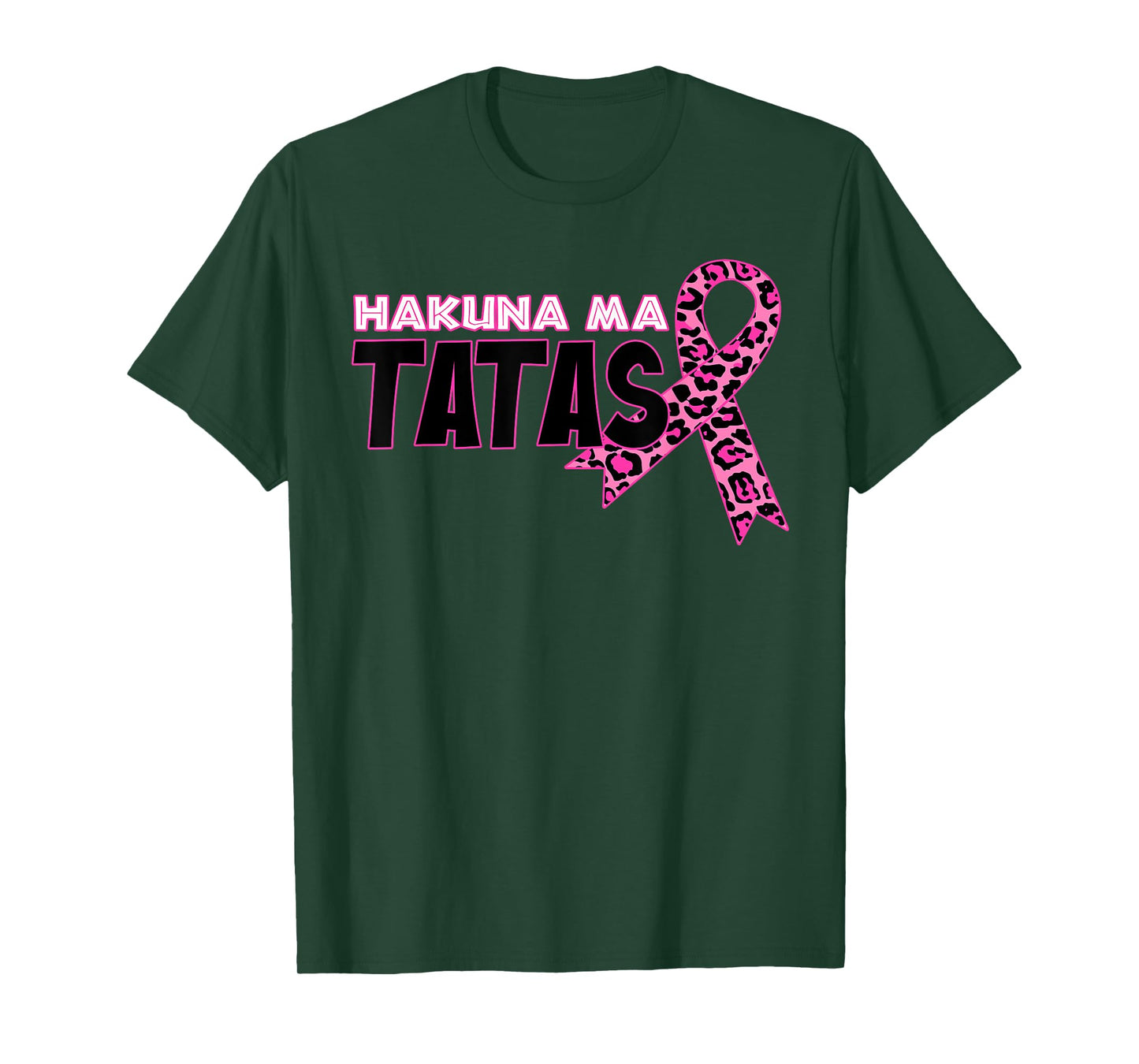 Hakuna Ma Tatas Breast Cancer Awareness Leopard Pink Ribbon T-Shirt