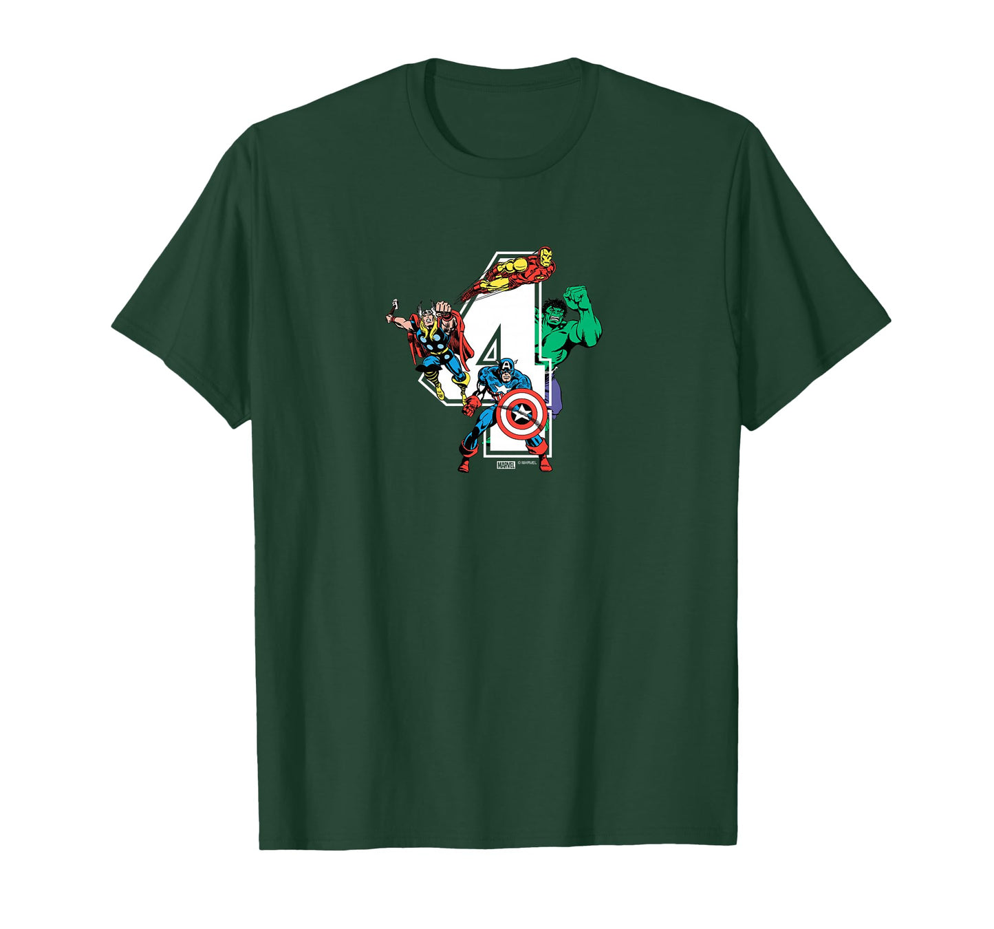 Kids Marvel - Avengers 4th Birthday T-Shirt