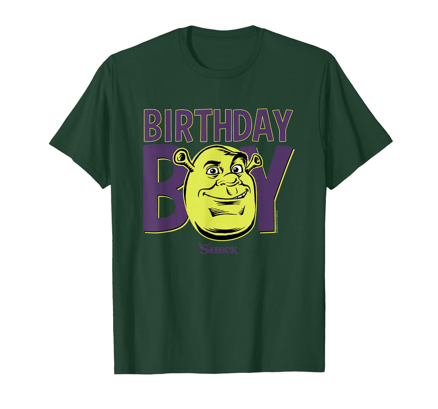Shrek Birthday Boy Neon Big Face Chest Logo T-Shirt