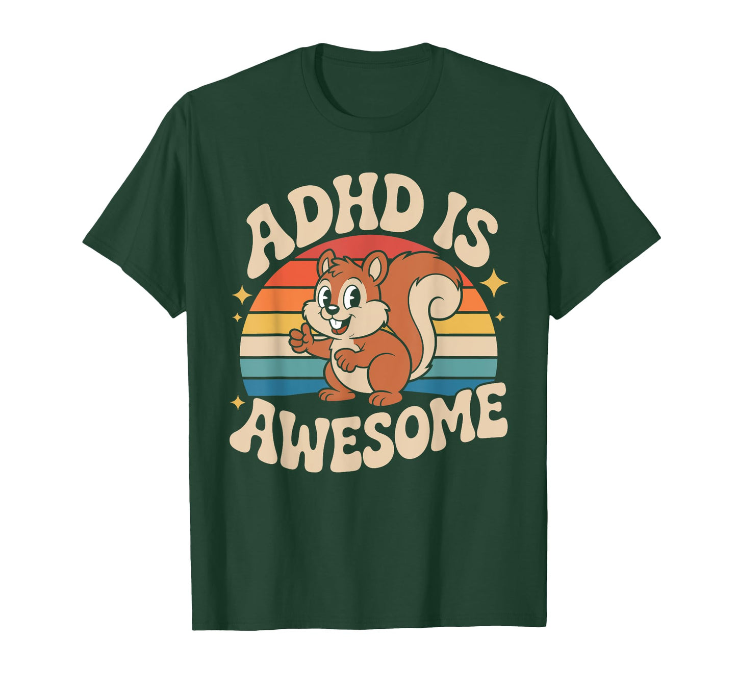 ADHD is Awesome Cute Retro Squirrel Funny for Men Women Kids T-Shirt