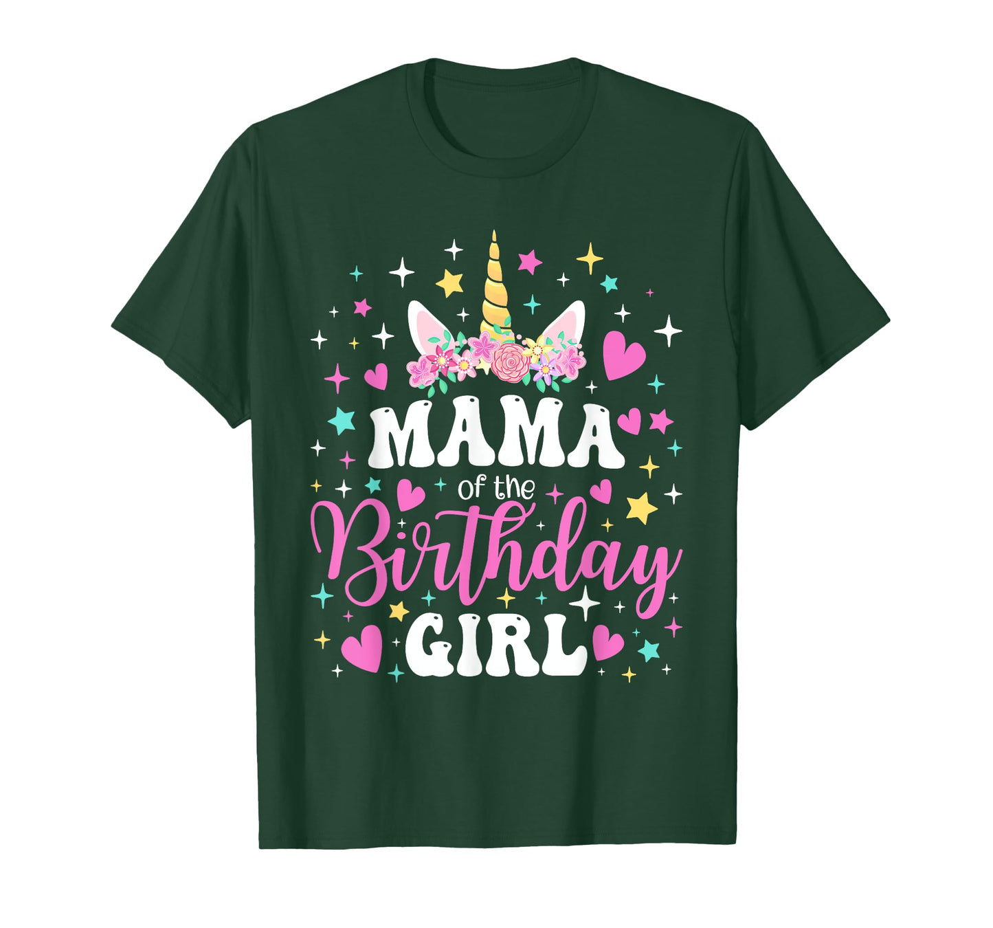 Unicorn Mama of the Birthday Girl Family Matching Party Tee T-Shirt