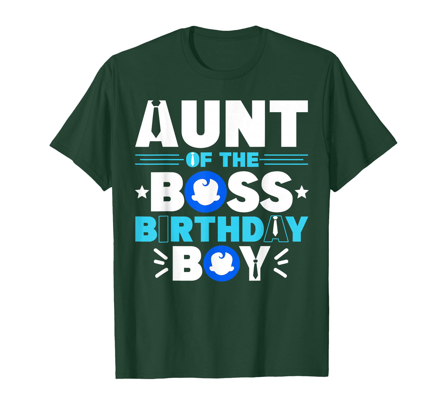 Aunt Of The Boss Birthday Boy Baby Decor Family Matching T-Shirt
