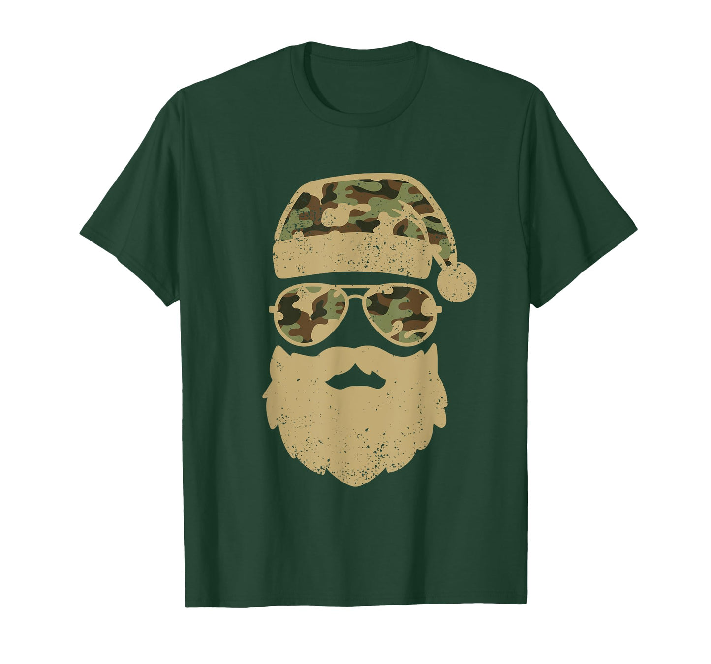 Camo Santa Claus Sunglasses Funny Camo Christmas Camouflage T-Shirt