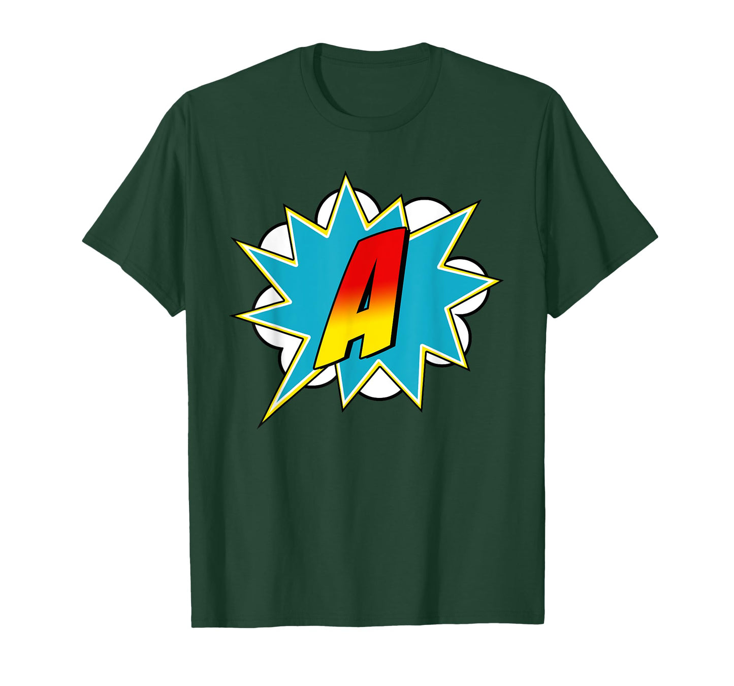 Letter A Superhero Name Comic Letter Retro Costume T-Shirt
