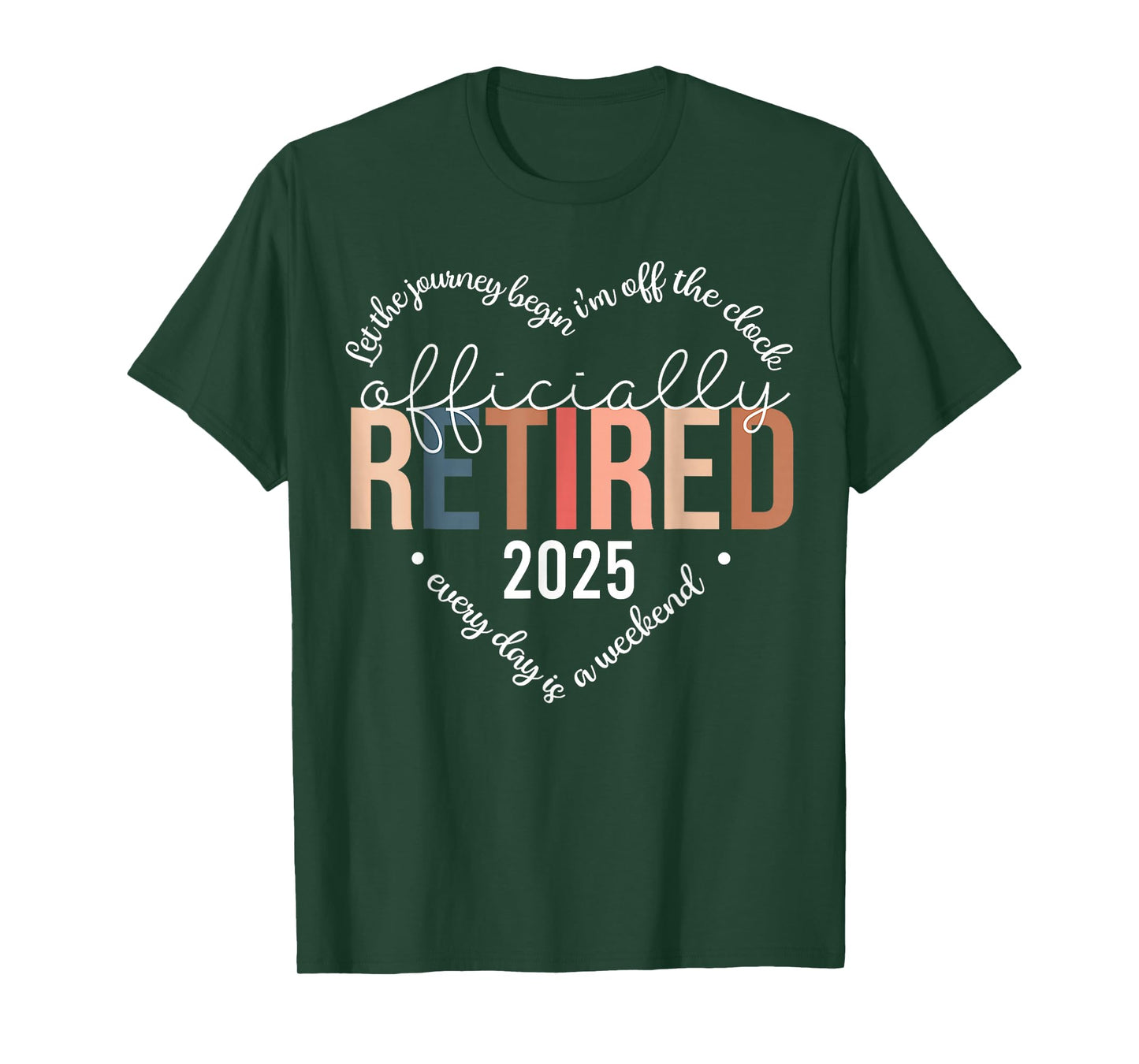 Officially Retired 2025 Heart Shirt for Women Retirement T-Shirt