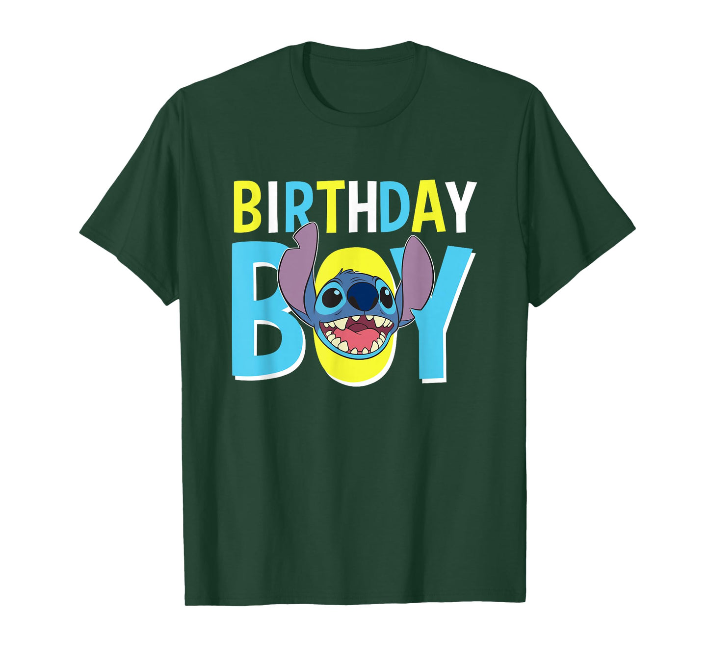 Disney Lilo & Stitch Birthday Boy Blue Stitch Logo & Icon T-Shirt