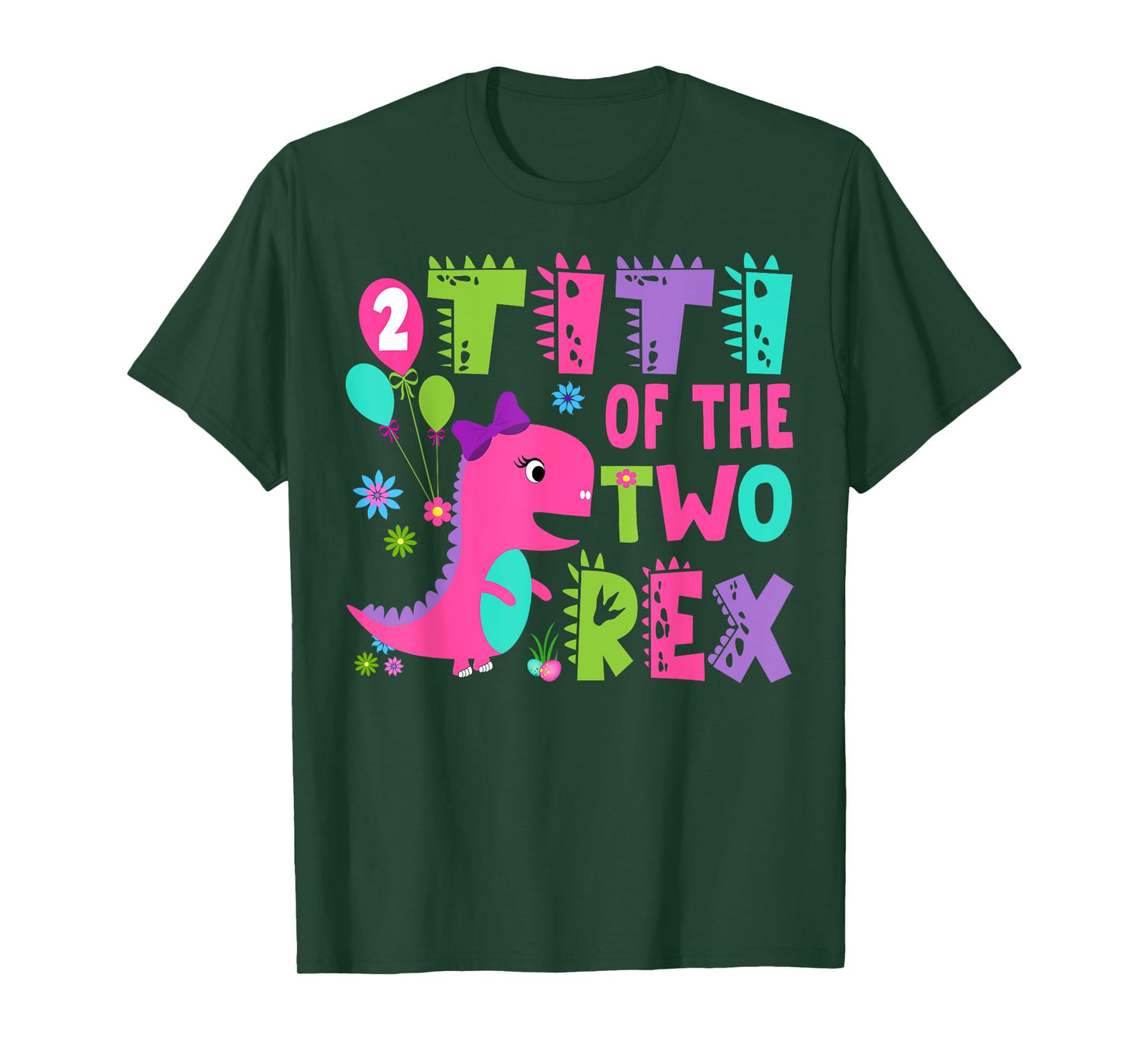 Titi Of The Two Rex 2Nd Birthday Boy Dinosaur T-Rex T-Shirt