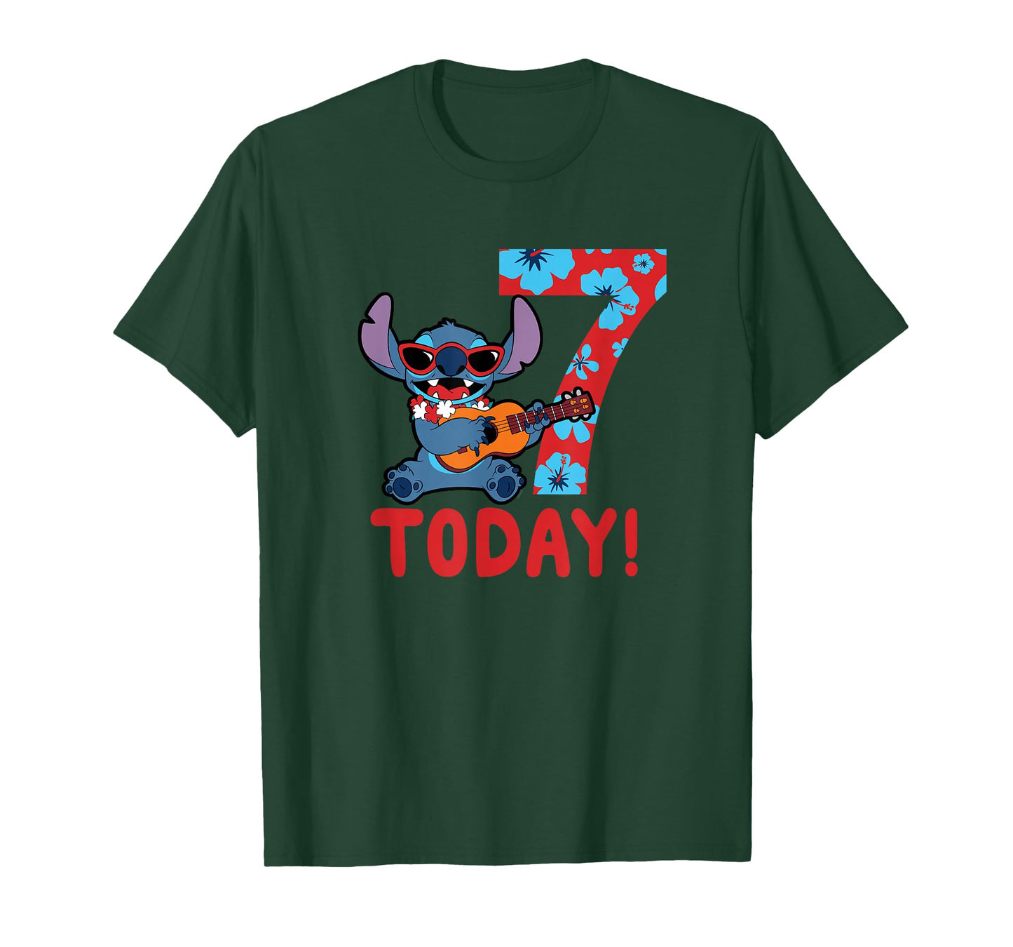 Disney Lilo & Stitch Tropical Birthday 7 Years Old Today T-Shirt