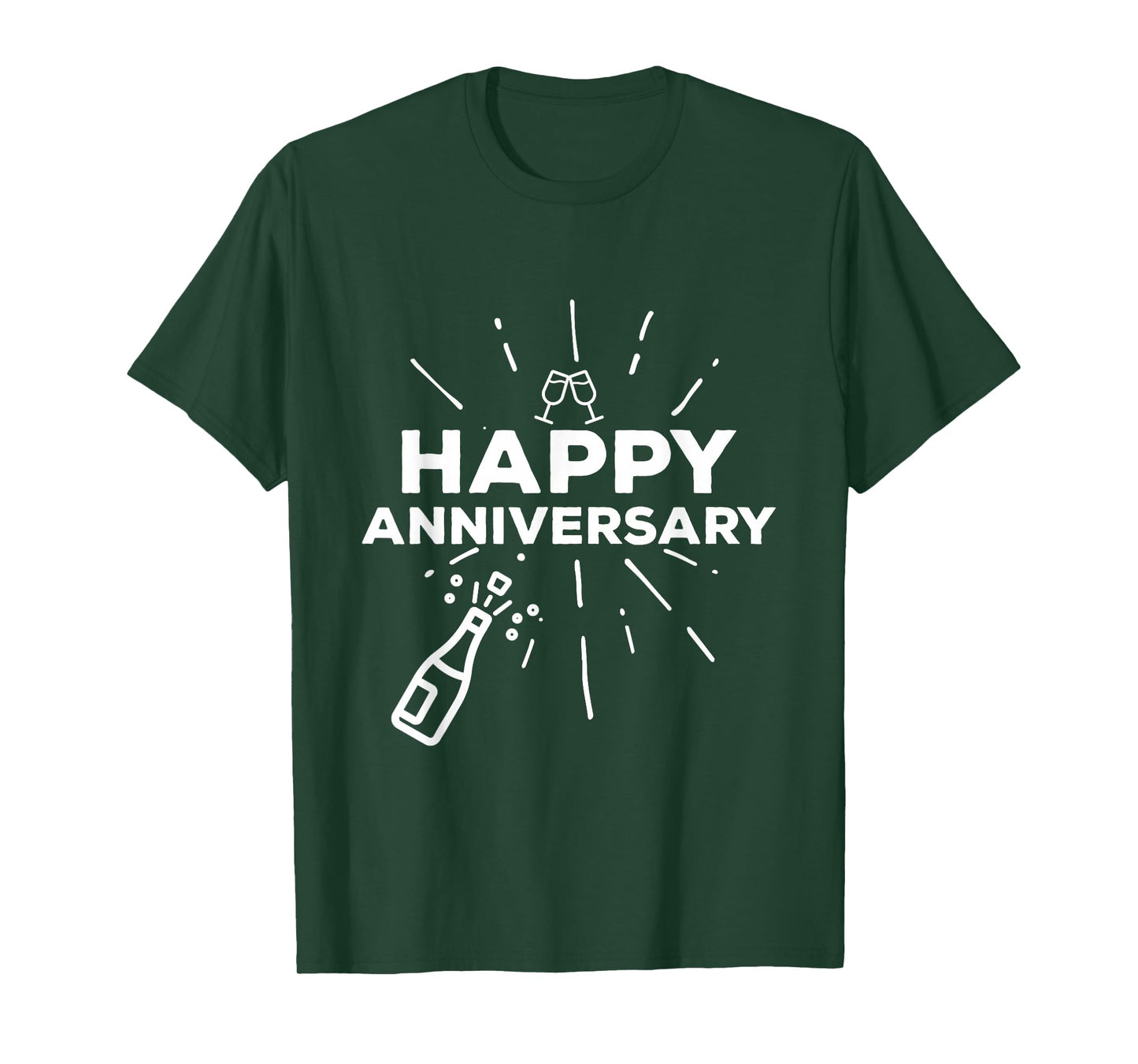 Happy Anniversary Cheers Wine Bottle T-Shirt