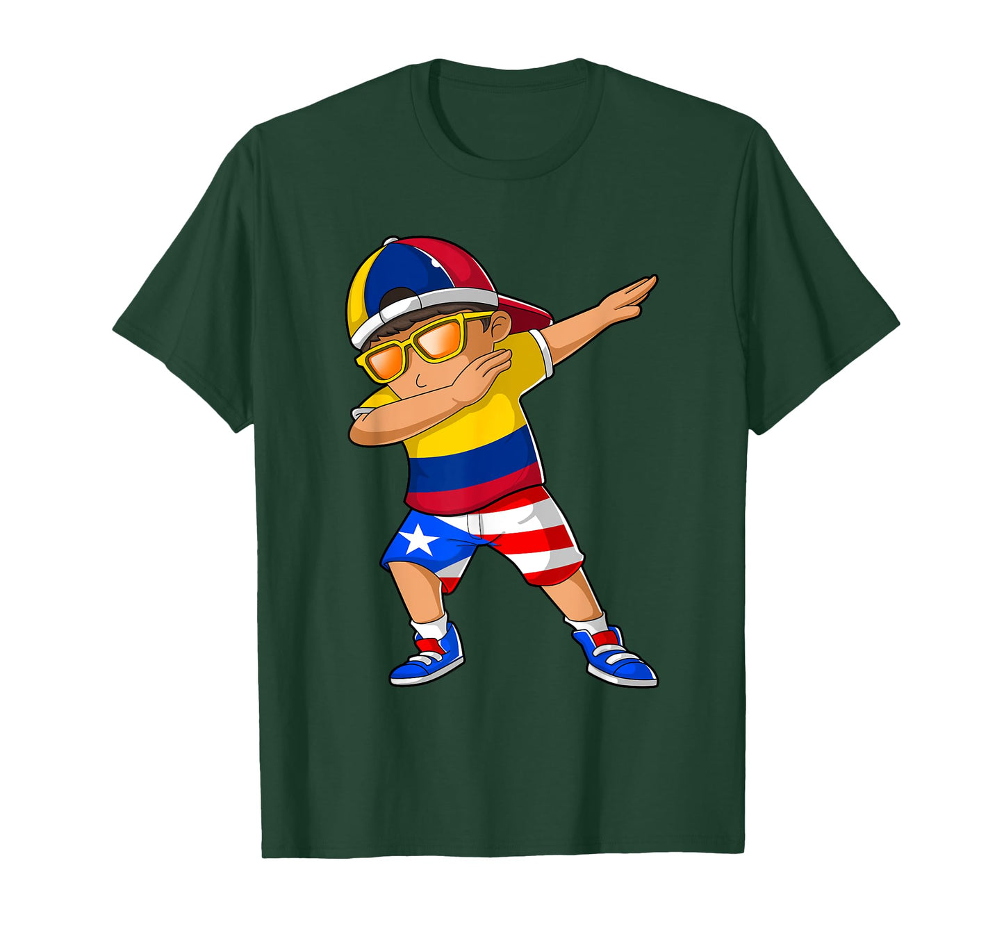 Half Colombian Half Puerto Rican Boy Colombia Flag T-Shirt