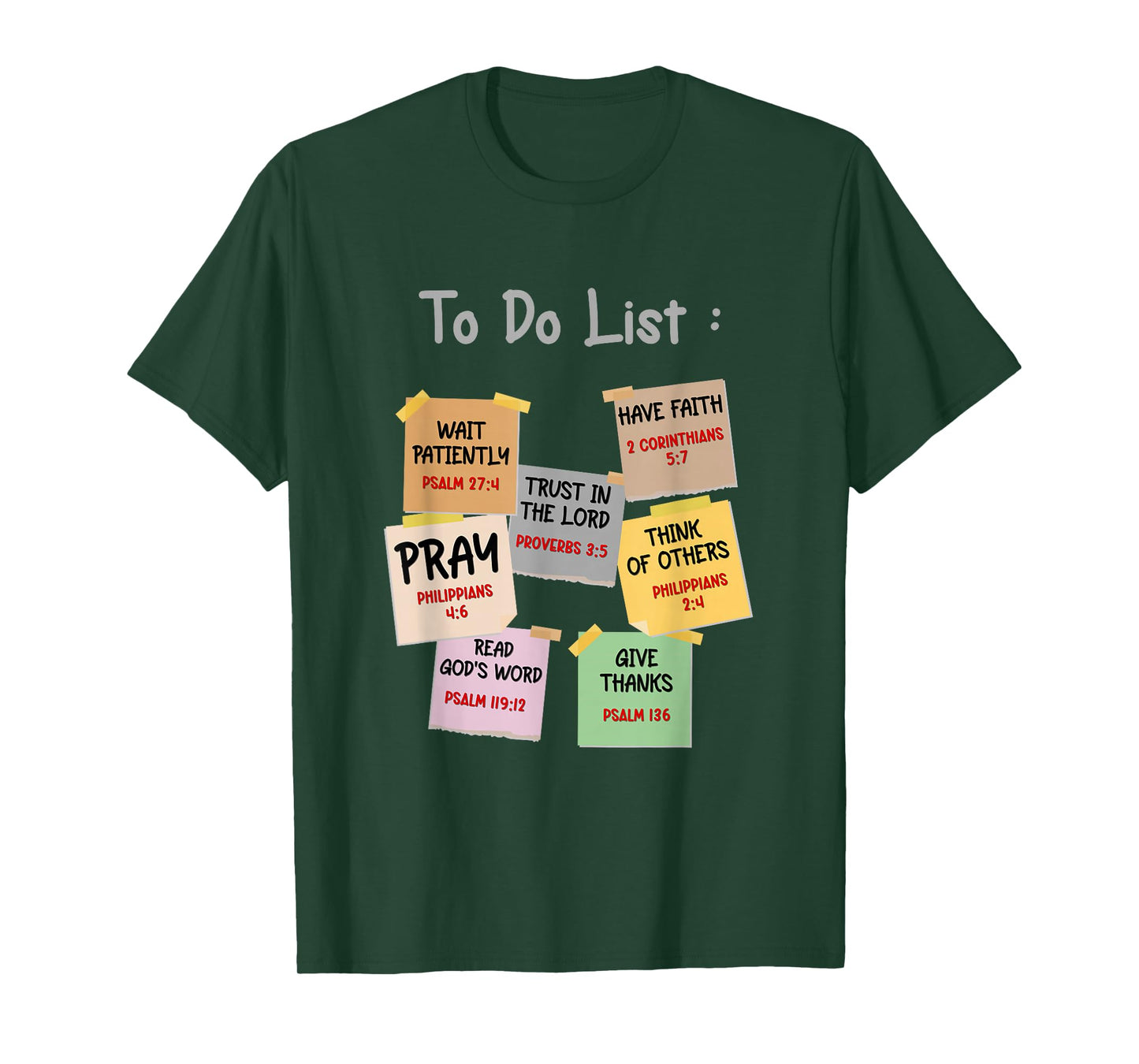 To Do List Christian bible verse quote Gifts Men Women Kids T-Shirt