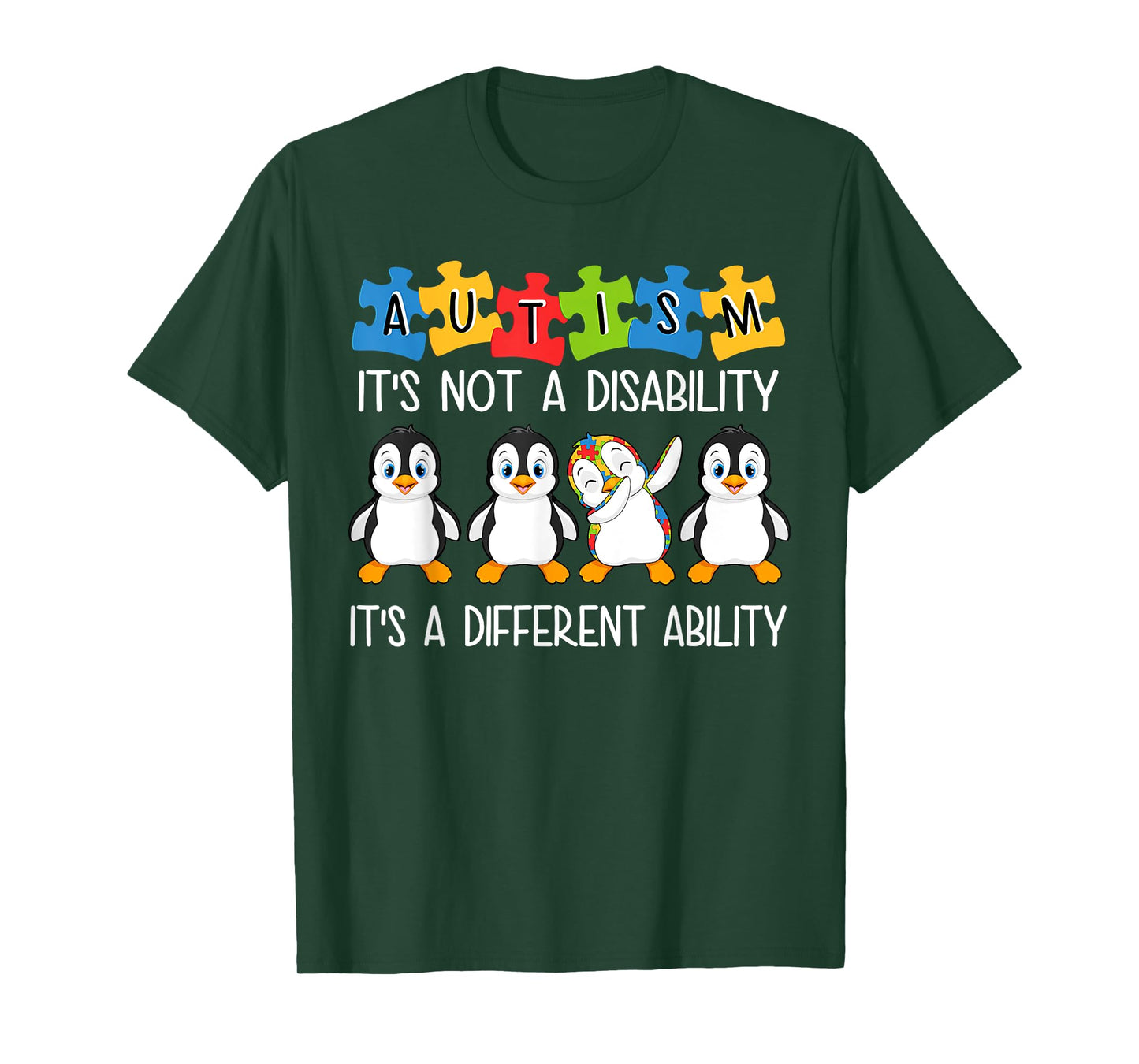 Penguin Autism Is Not A Disability It's A Different Ability T-Shirt
