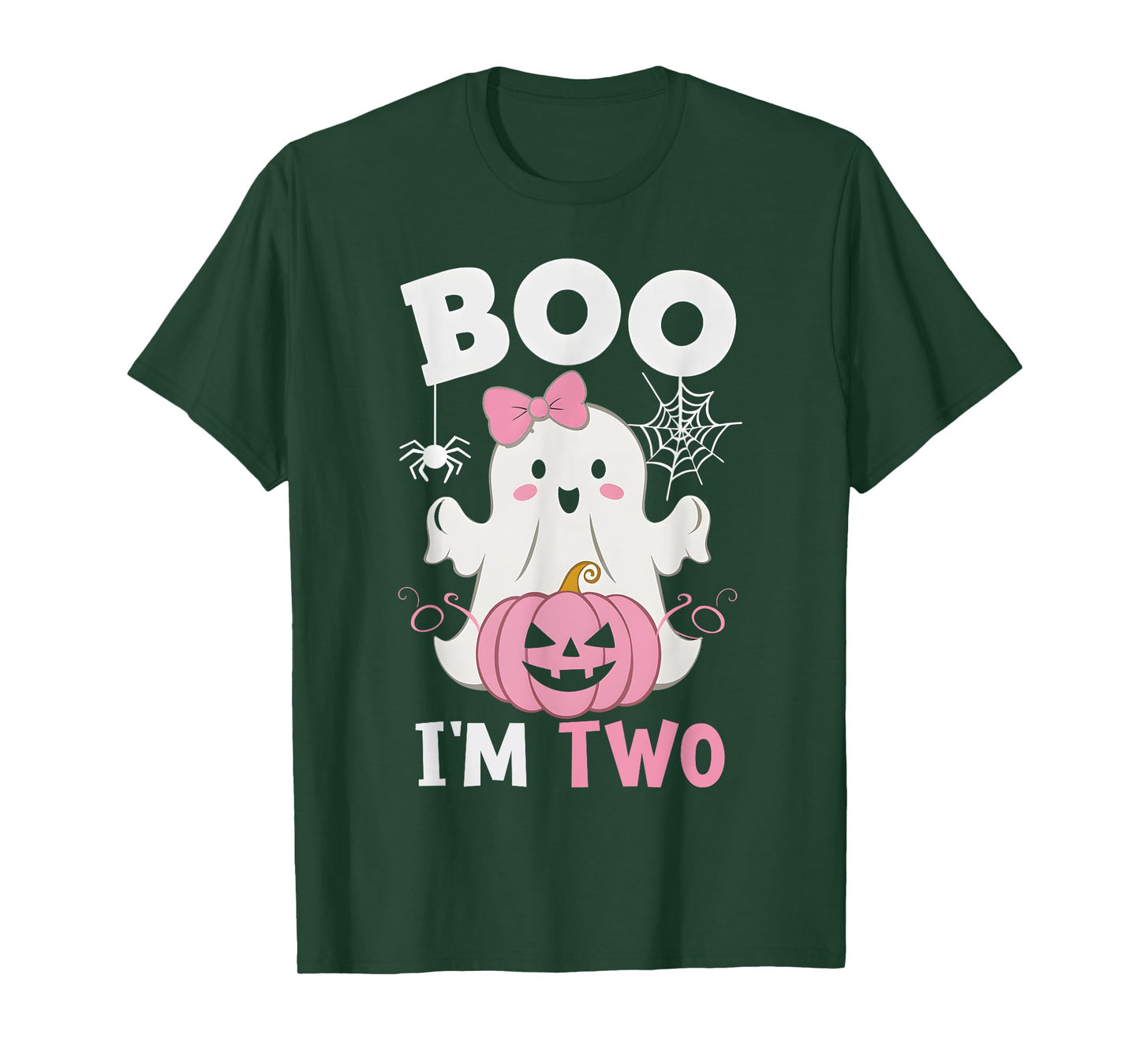 Ghost Boo I'm Two Year 2nd Birthday Girls Halloween Groovy T-Shirt