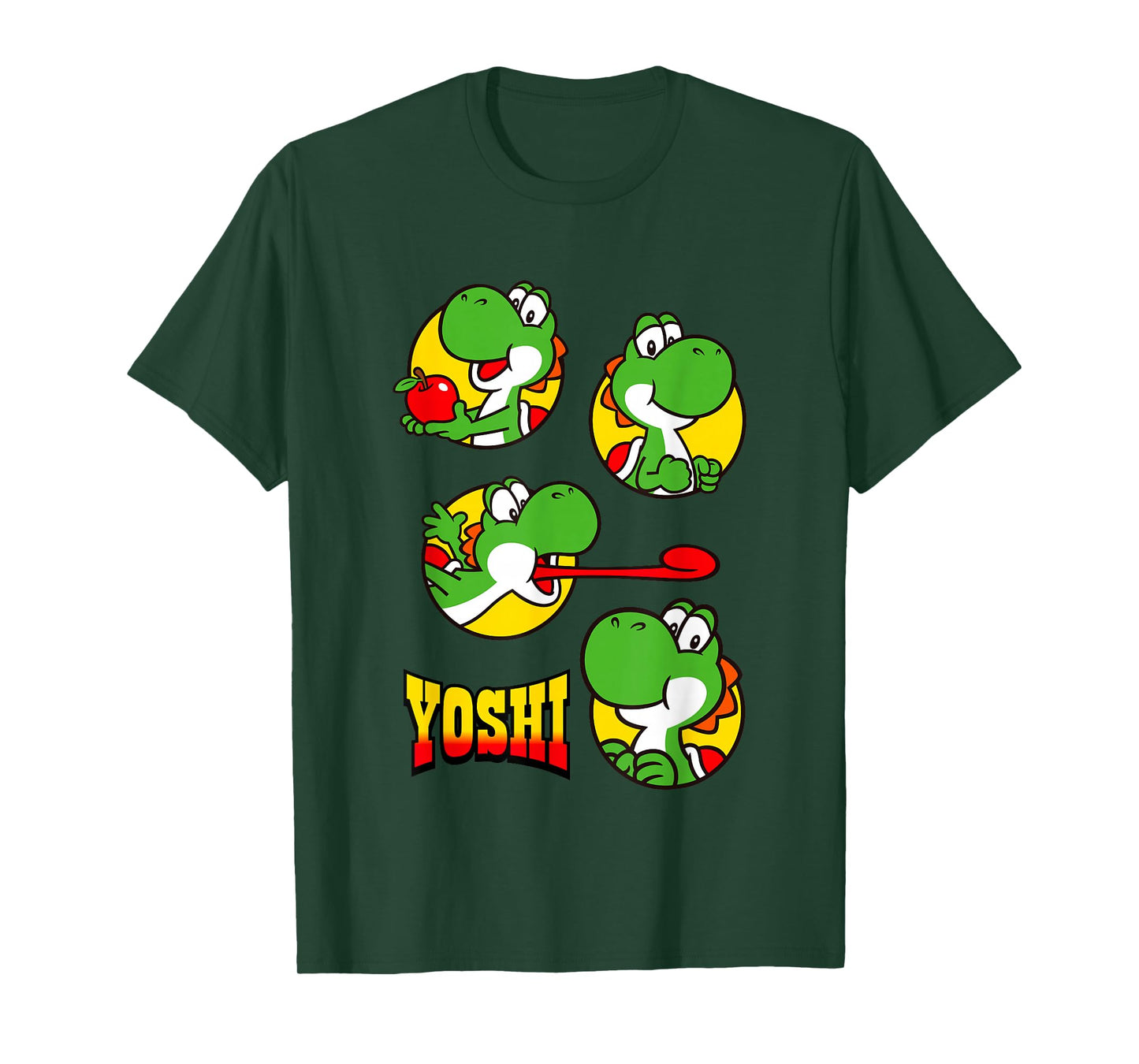 Super Mario Bros Yoshi Big Snack Bubble Portraits T-Shirt