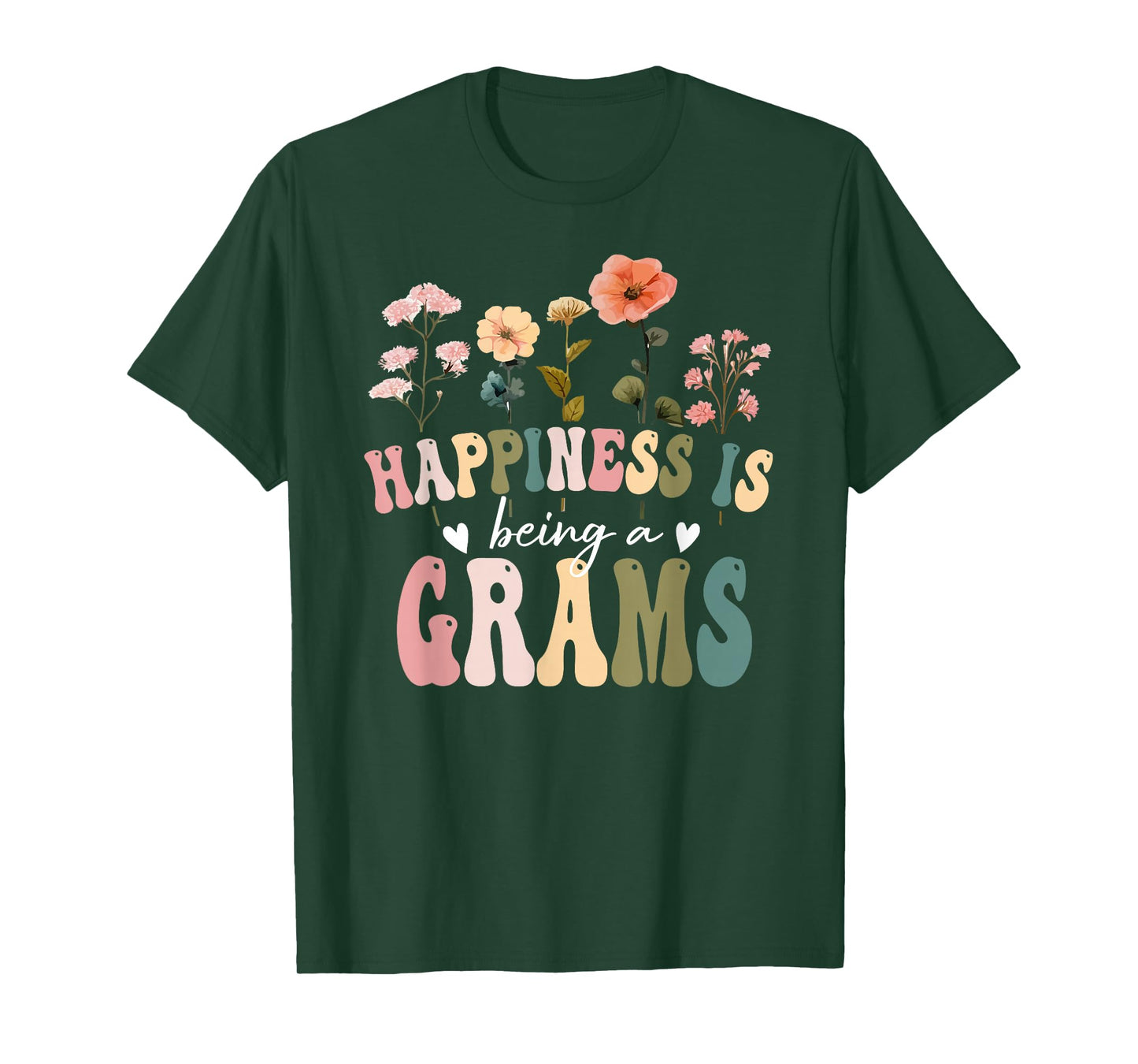 Happiness is Being a Grams Floral Design Grams Mother's Day T-Shirt