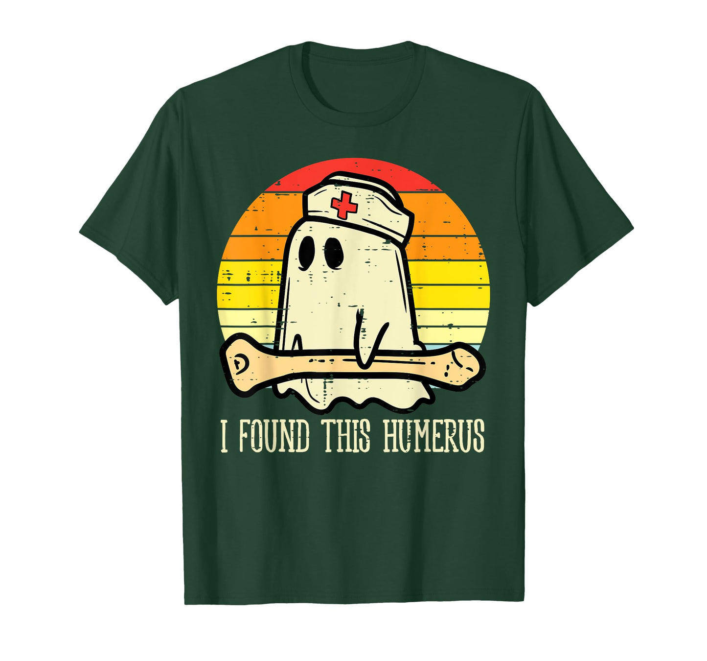 I Found This Humerus Funny Halloween Nurse Fall Scrub Women T-Shirt