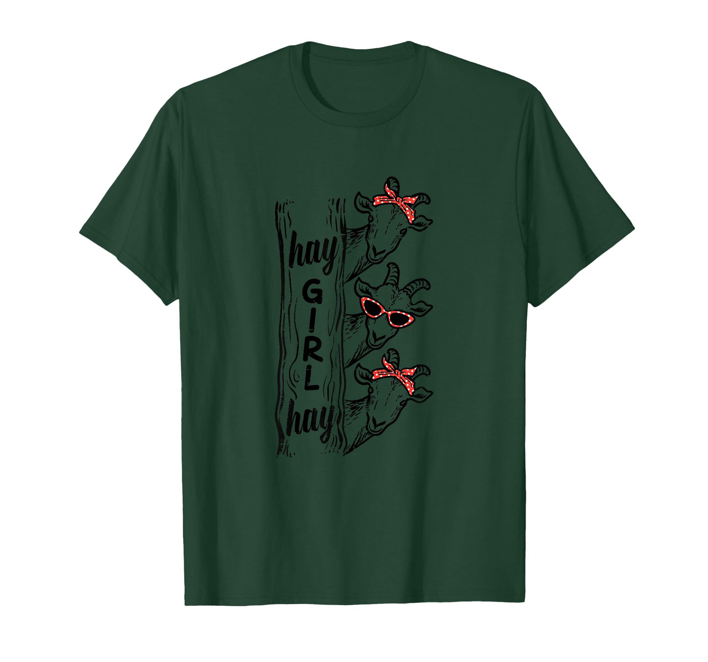 Goats Hay Girl Funny Livestock Farmer Women Girls Kids Youth T-Shirt