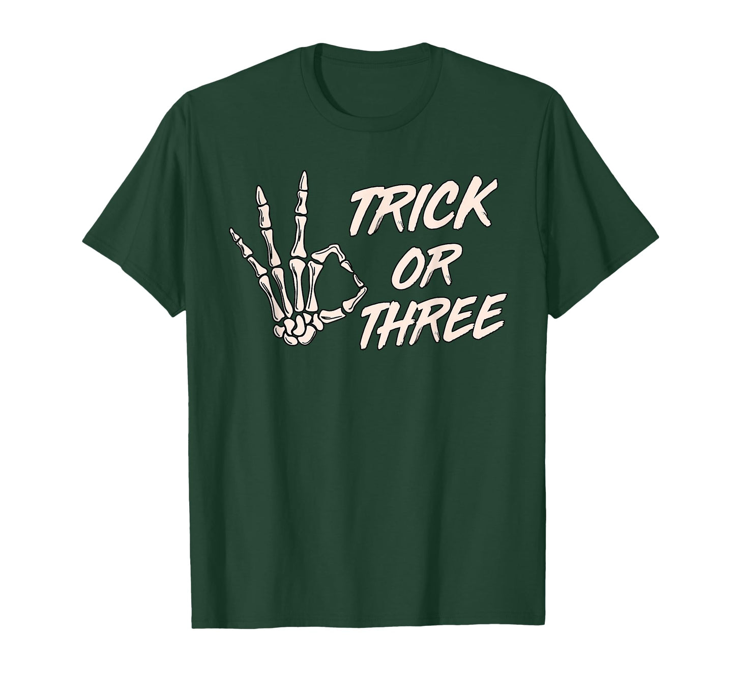 Trick or Three Halloween 3rd Birthday Spooky Skeleton Hand T-Shirt