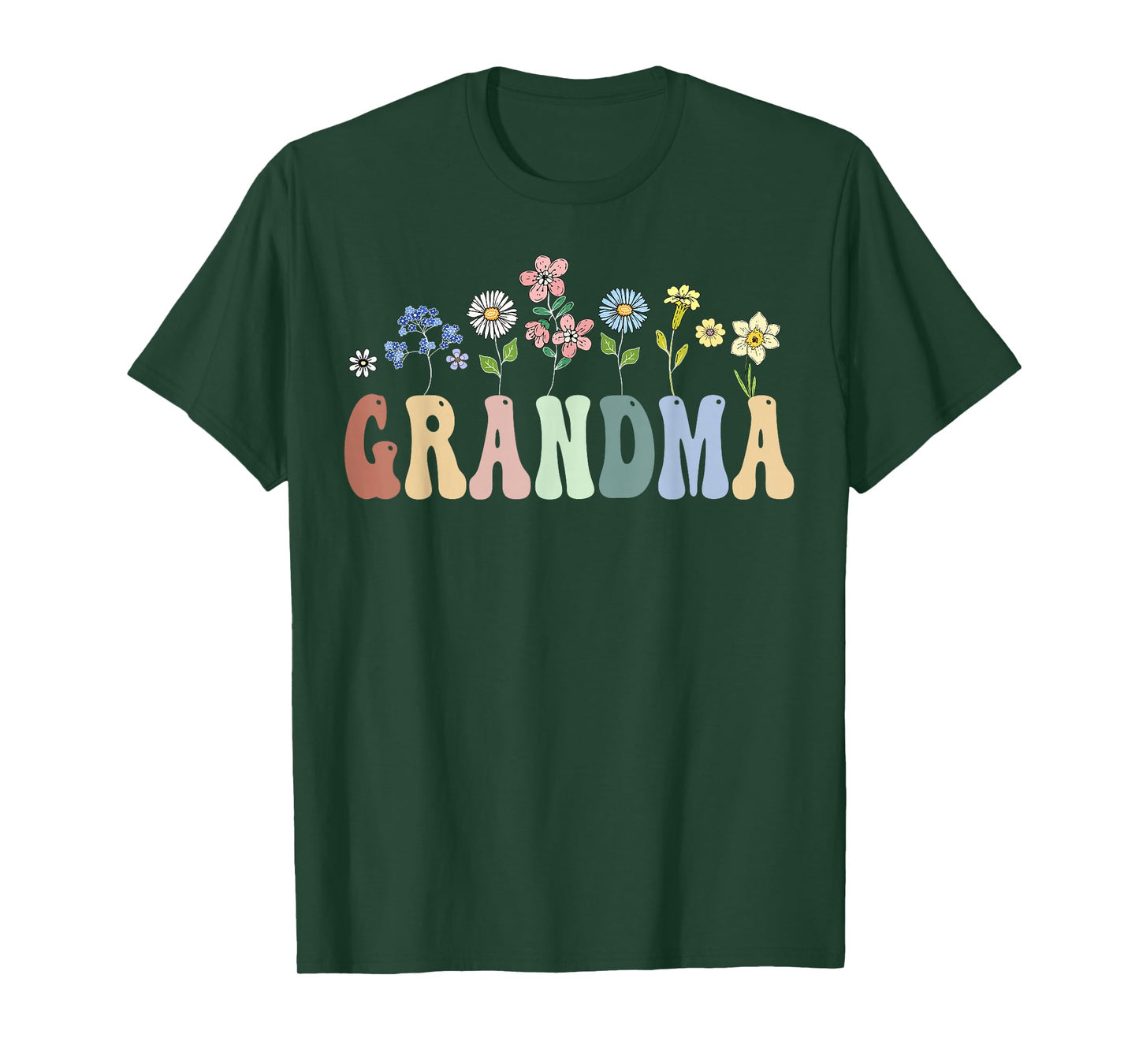 Grandma Gifts Women Wildflower Floral Design Grandma T-Shirt