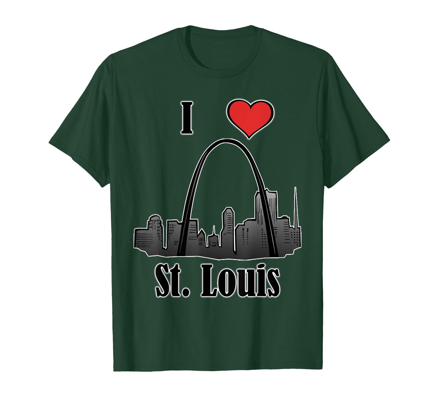 I Love St. Louis Souvenir T-Shirt Gateway Arch Skyline T-Shirt
