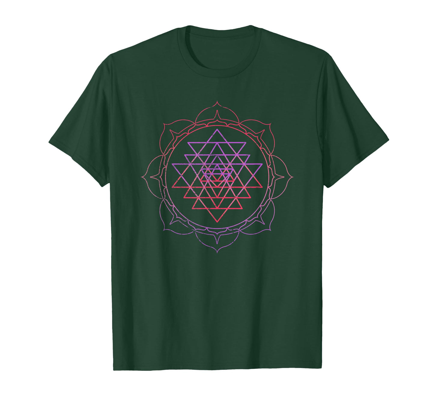 Sacred Geometry Sri Yantra Yoga Lotus Mandala Psy Goa DMT T-Shirt