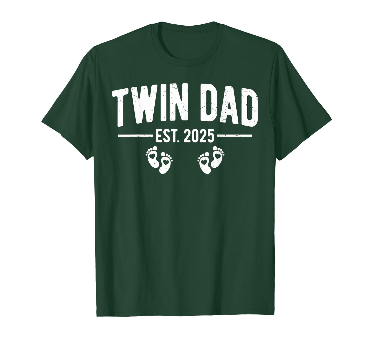 Mens Twin Dad Est. 2025 Father of Twins New Daddy Father's Day T-Shirt