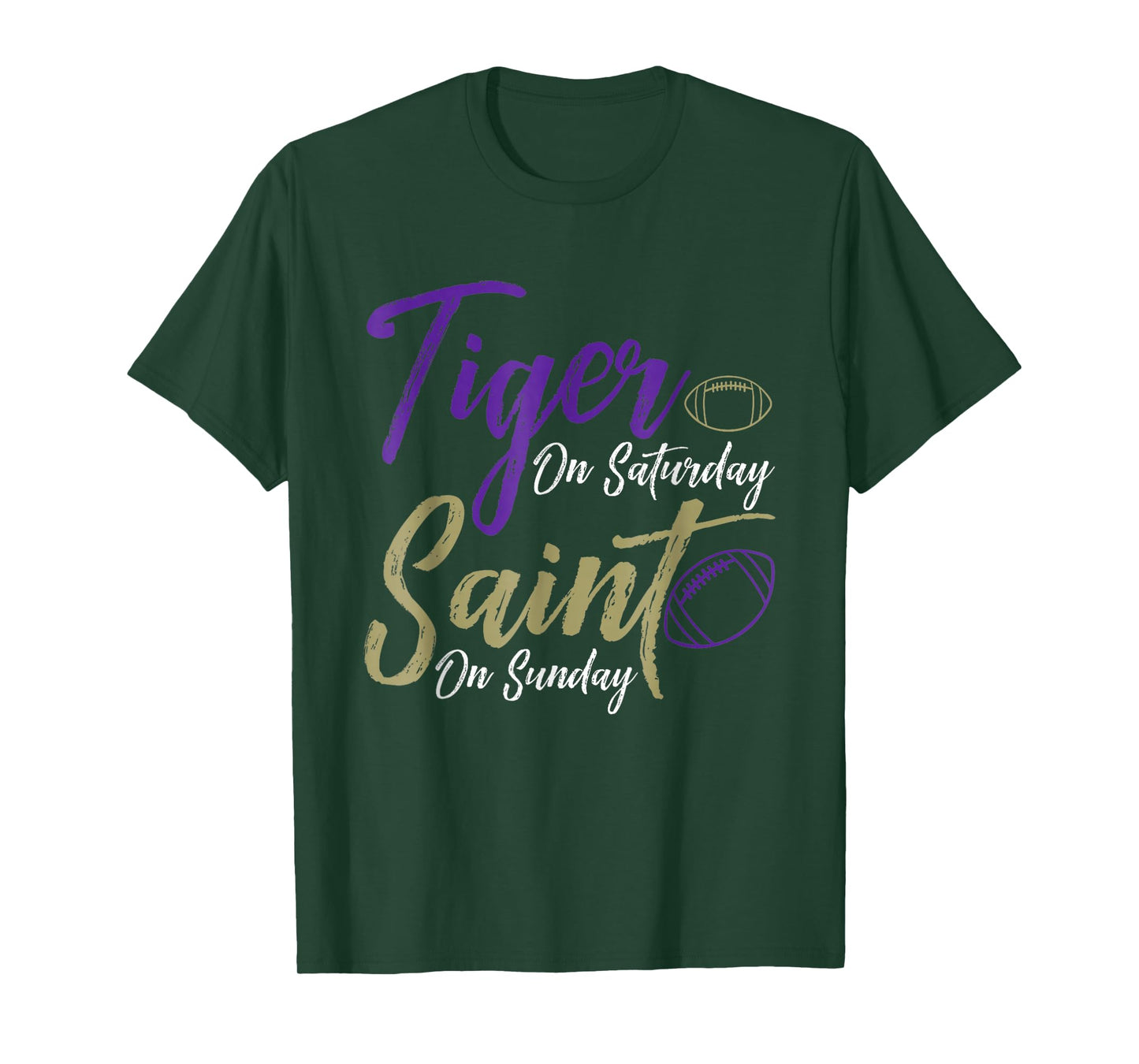 Tiger On Saturday Saint On Sunday Funny Fans T-Shirt