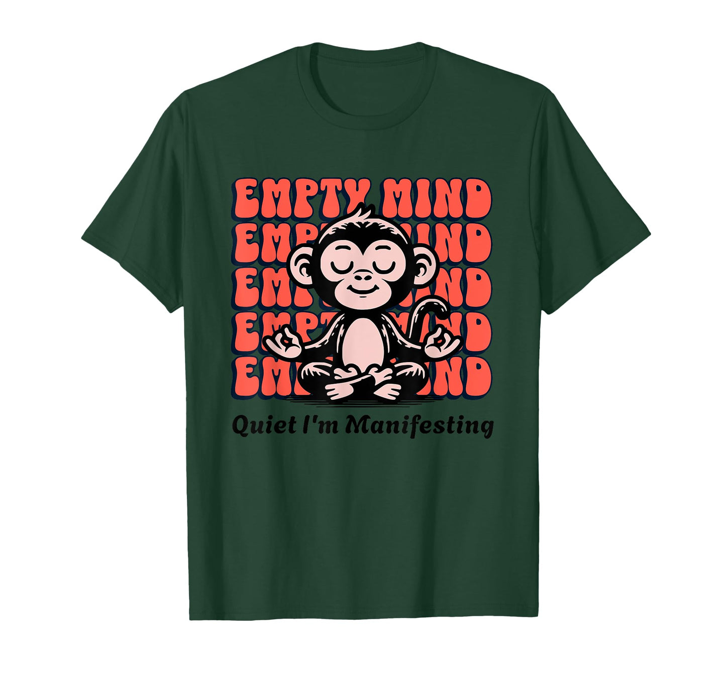 Live It Designs Funny Manifesting Monkey, Beginner Yoga Meditation Chimp T-Shirt
