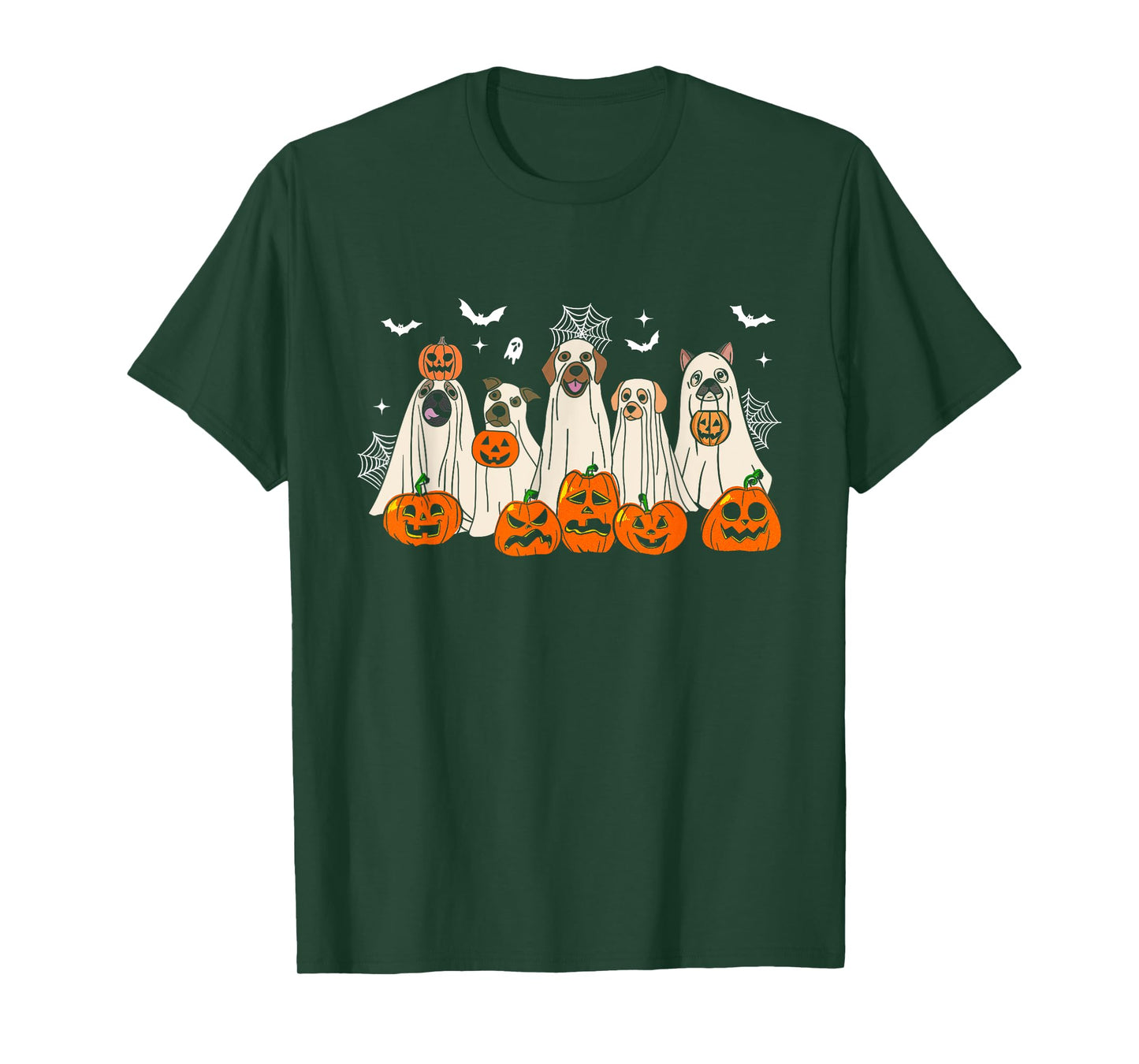 Cute Halloween Ghost Dogs Funny Dog Lovers Men Women T-Shirt