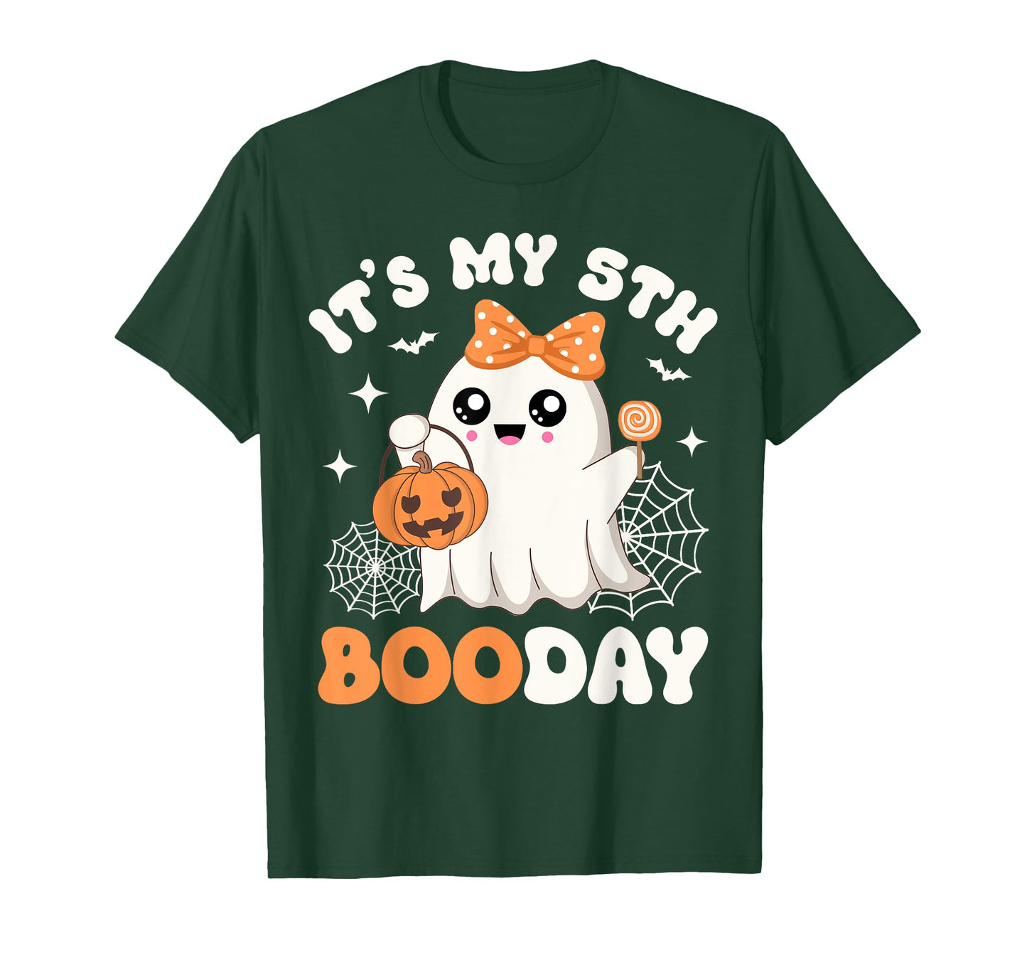 It's My 5th Boo Day, Funny Halloween Ghost 5th Birthday Girl T-Shirt