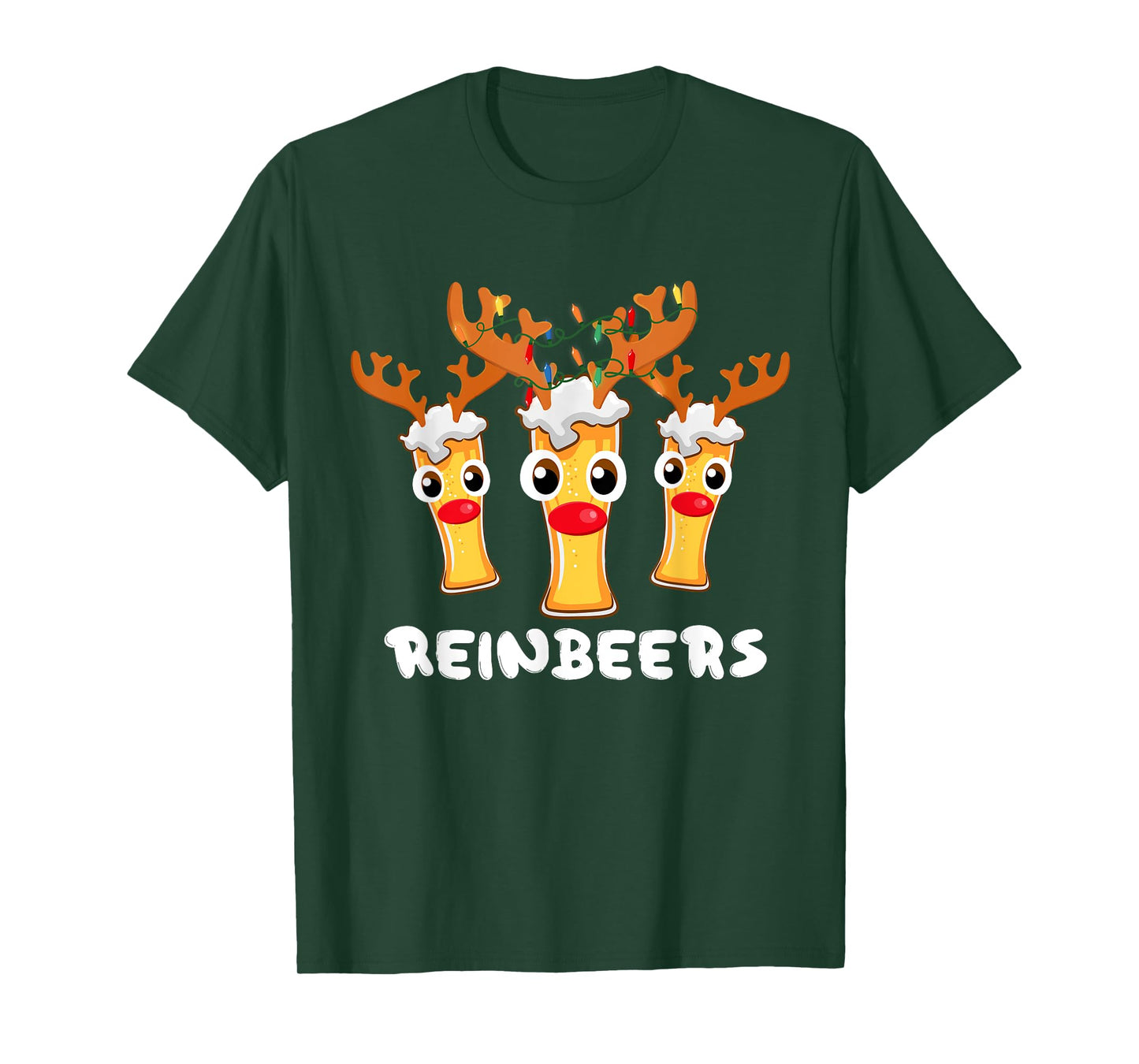 Reinbeers Funny Reindeer Beer Christmas Drinking Xmas Pajama T-Shirt