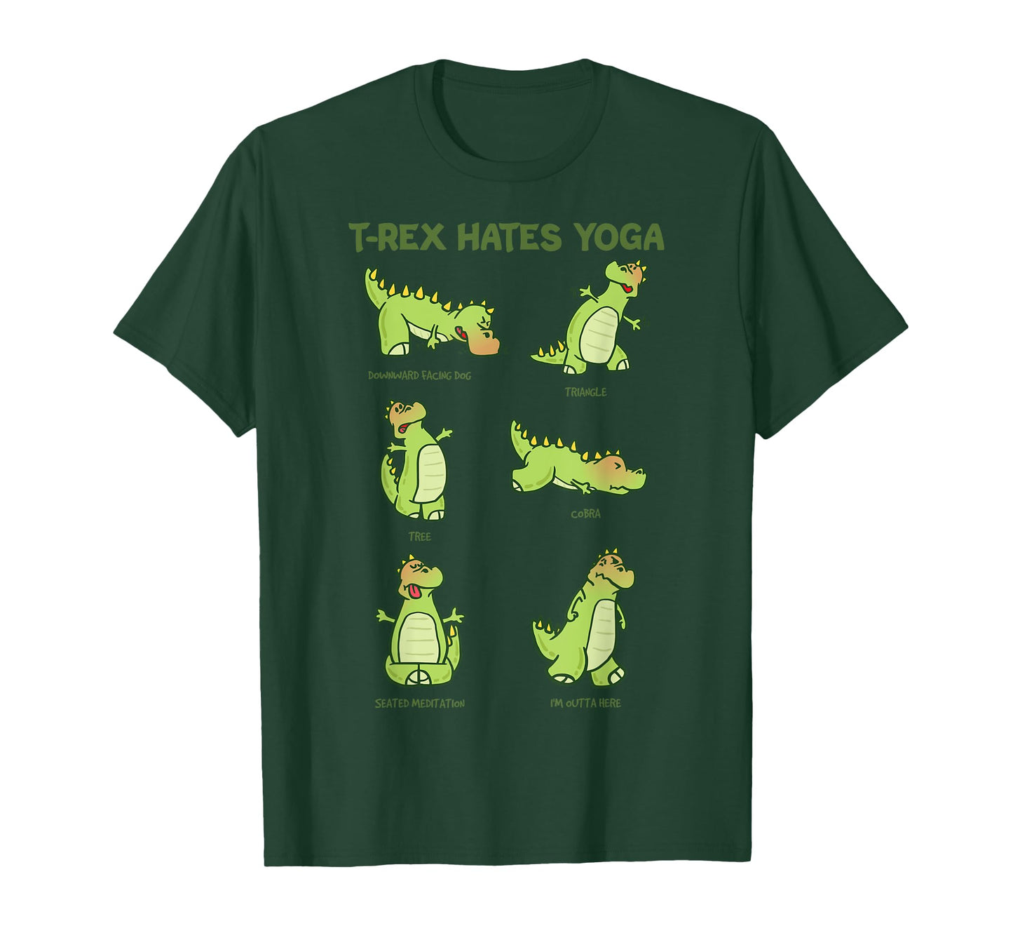 T-Rex Yoga Poses Dinosaur Mindfulness Meditation Dino Meme T-Shirt