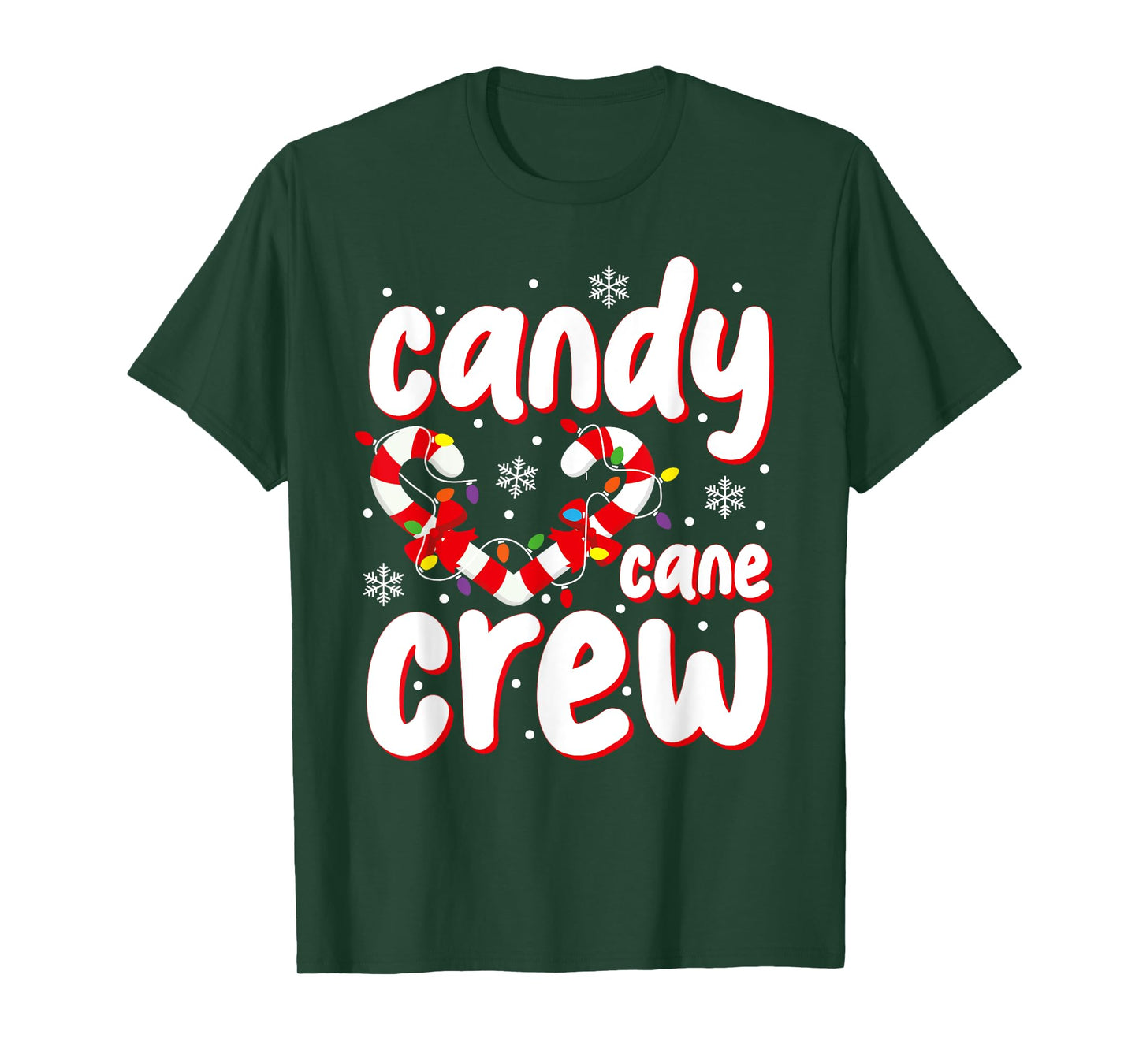 Christmas Candy Cane Crew Santa Xmas Kids Toddler Women Men T-Shirt