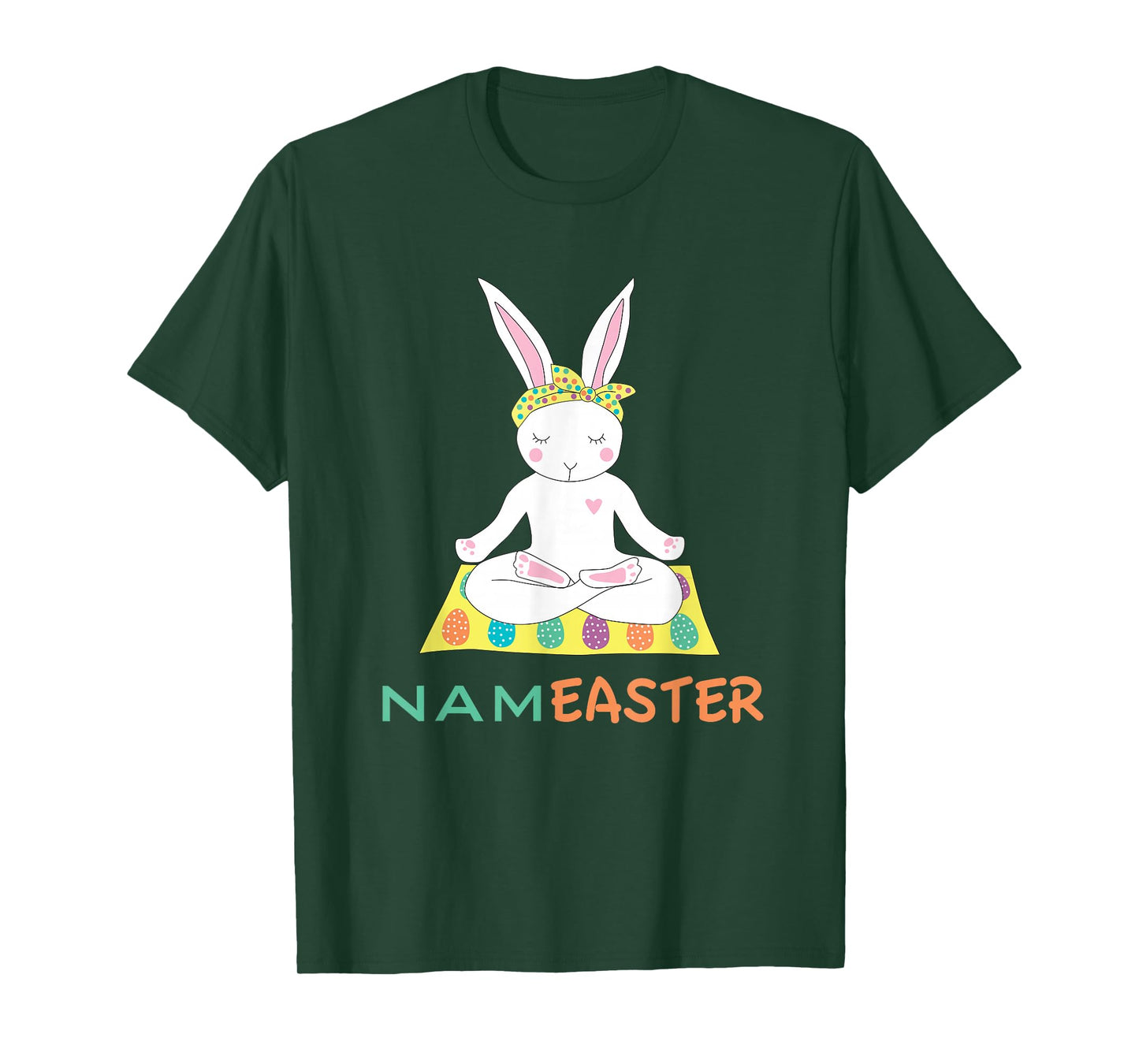 Funny Easter Bunny Doing Yoga Namaste T-Shirt