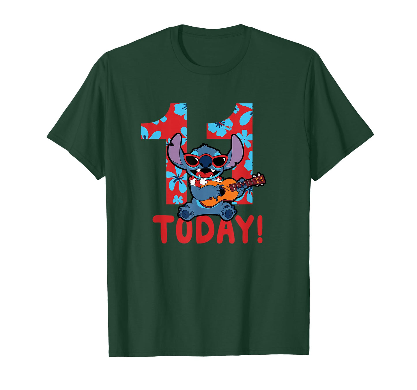 Disney Lilo & Stitch Tropical Birthday 11 Years Old Today T-Shirt