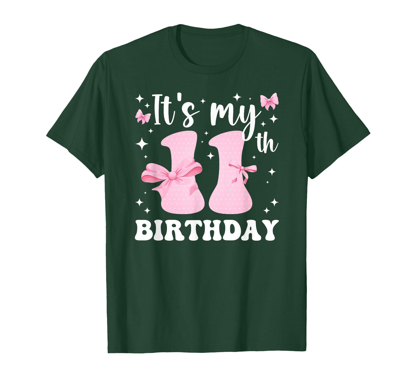 11th Coquette Themed Birthday Eleven Year Old Girl Bow T-Shirt
